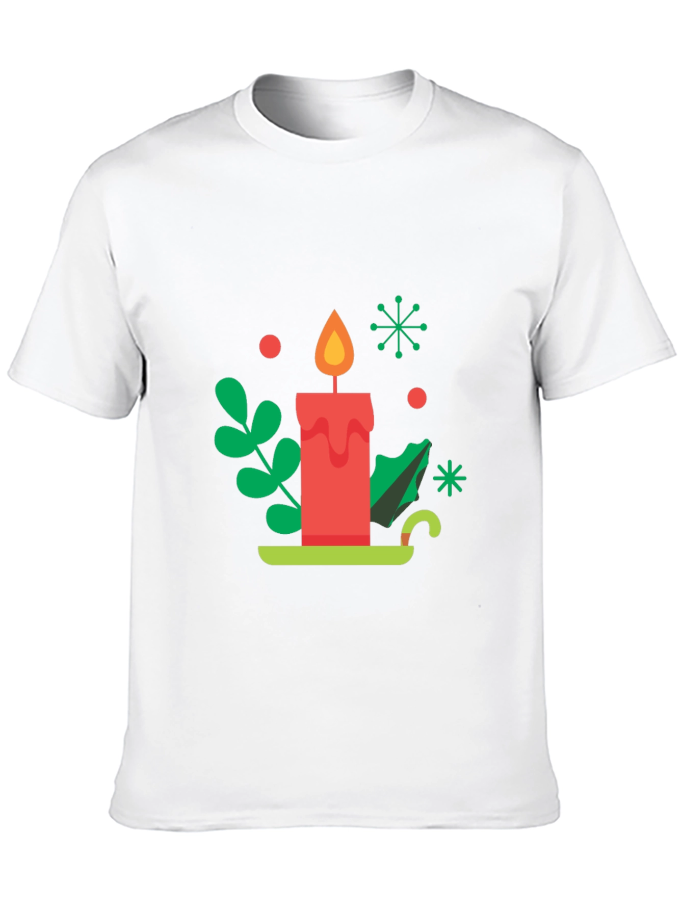 Festive Holiday Candle Graphic Tee - Soft Cotton Blend