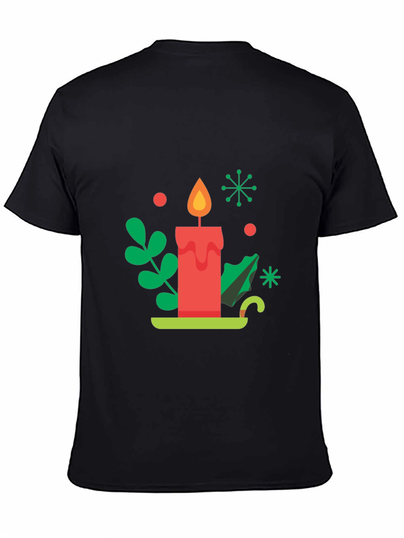 Festive Holiday Candle Graphic Tee - Soft Cotton Blend