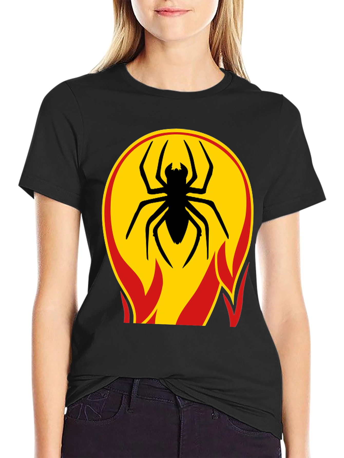 Spider on Fire T-Shirt - Bold Graphic Tee