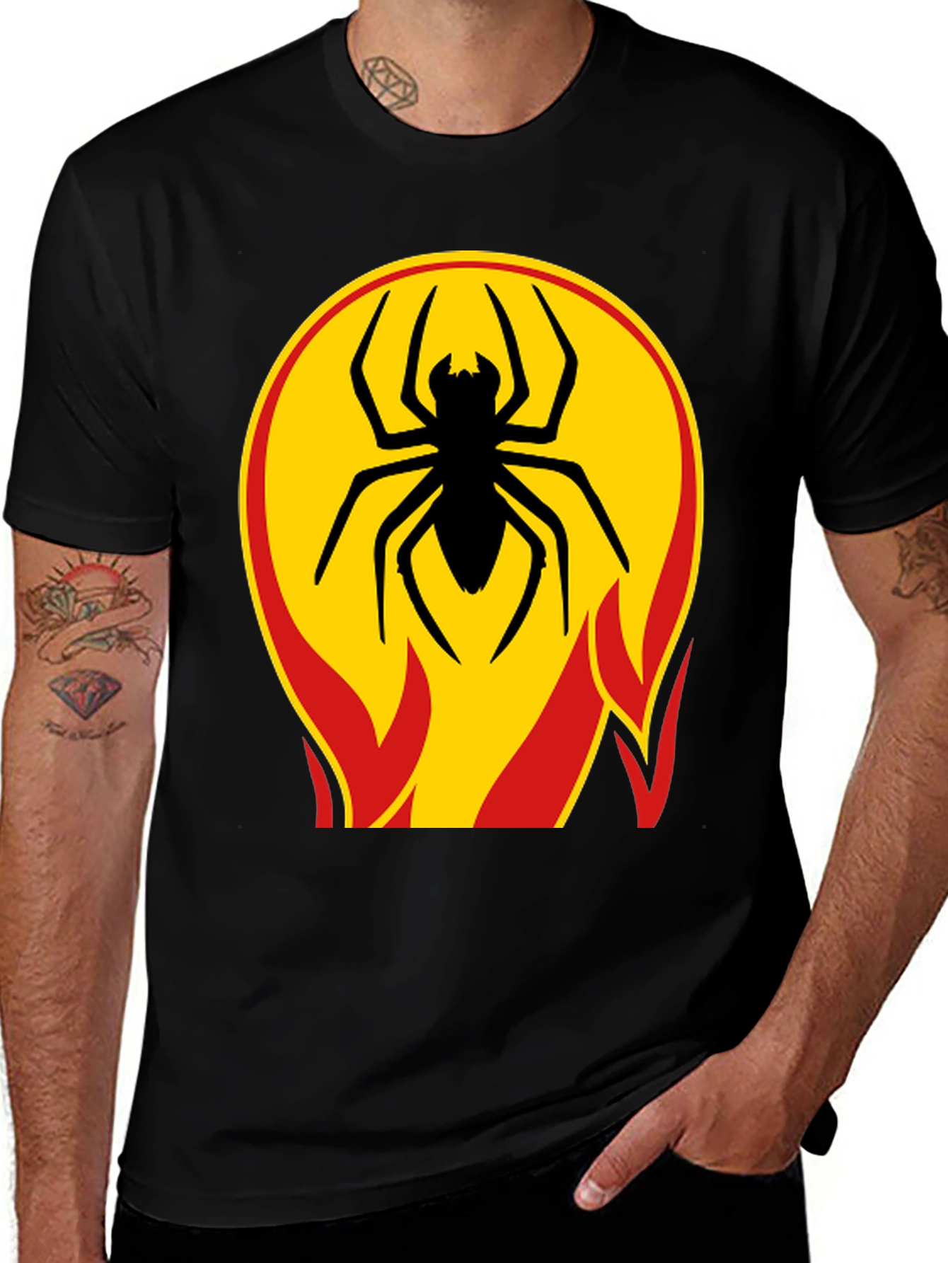 Spider on Fire T-Shirt - Bold Graphic Tee