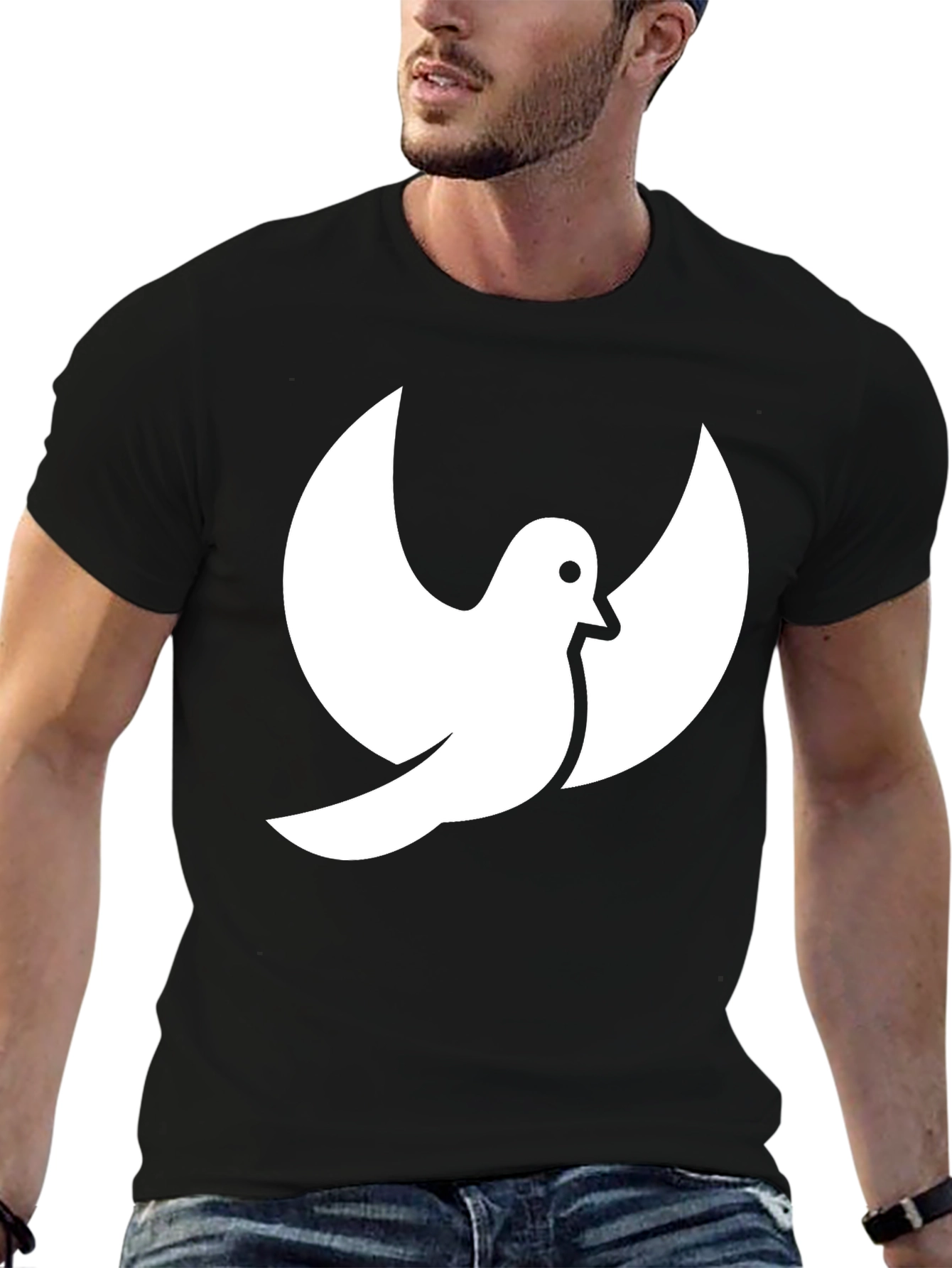 Dove Graphic Print Black T-Shirt
