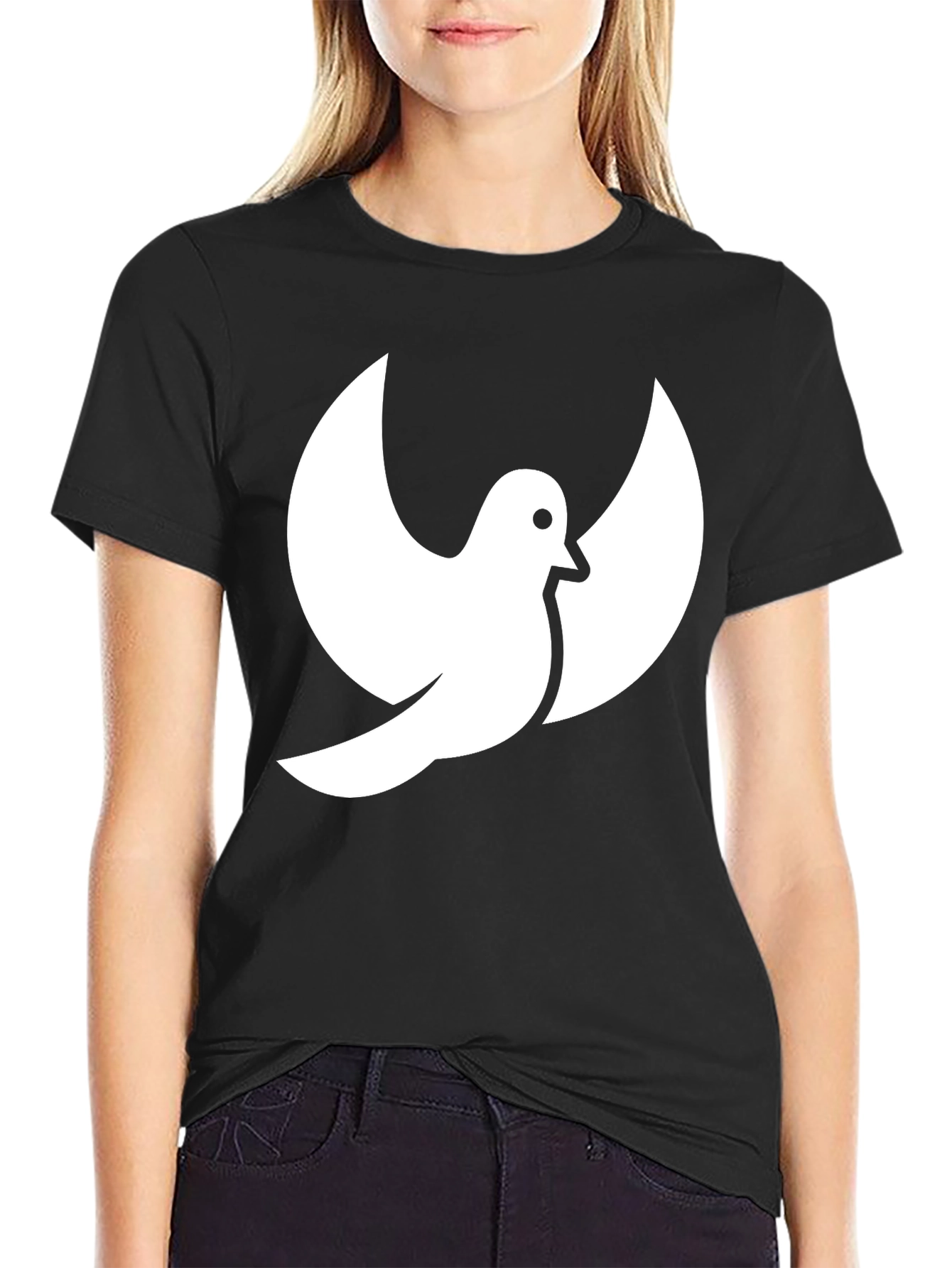 Dove Graphic Print Black T-Shirt