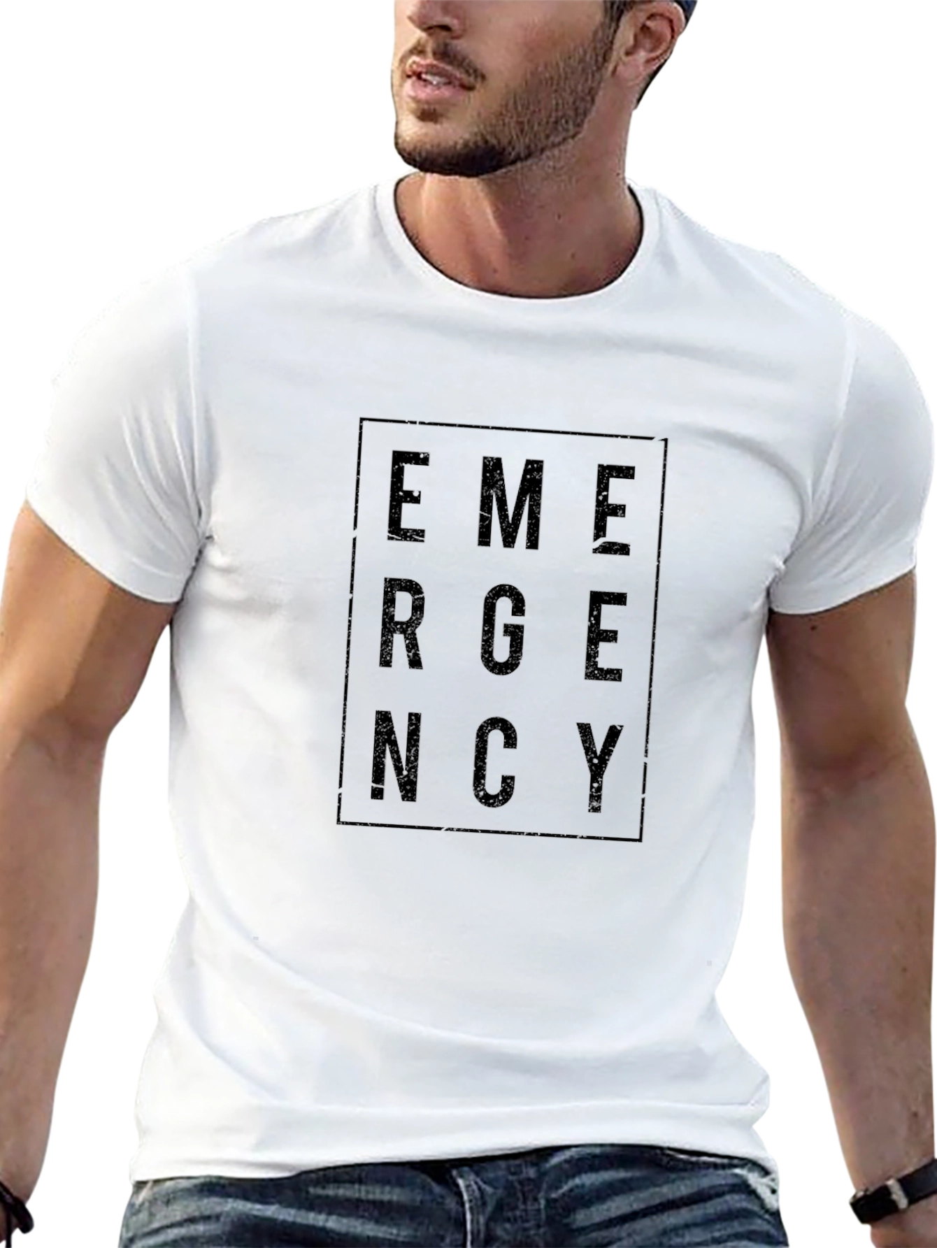 Emergency Print Black T-Shirt | Unisex