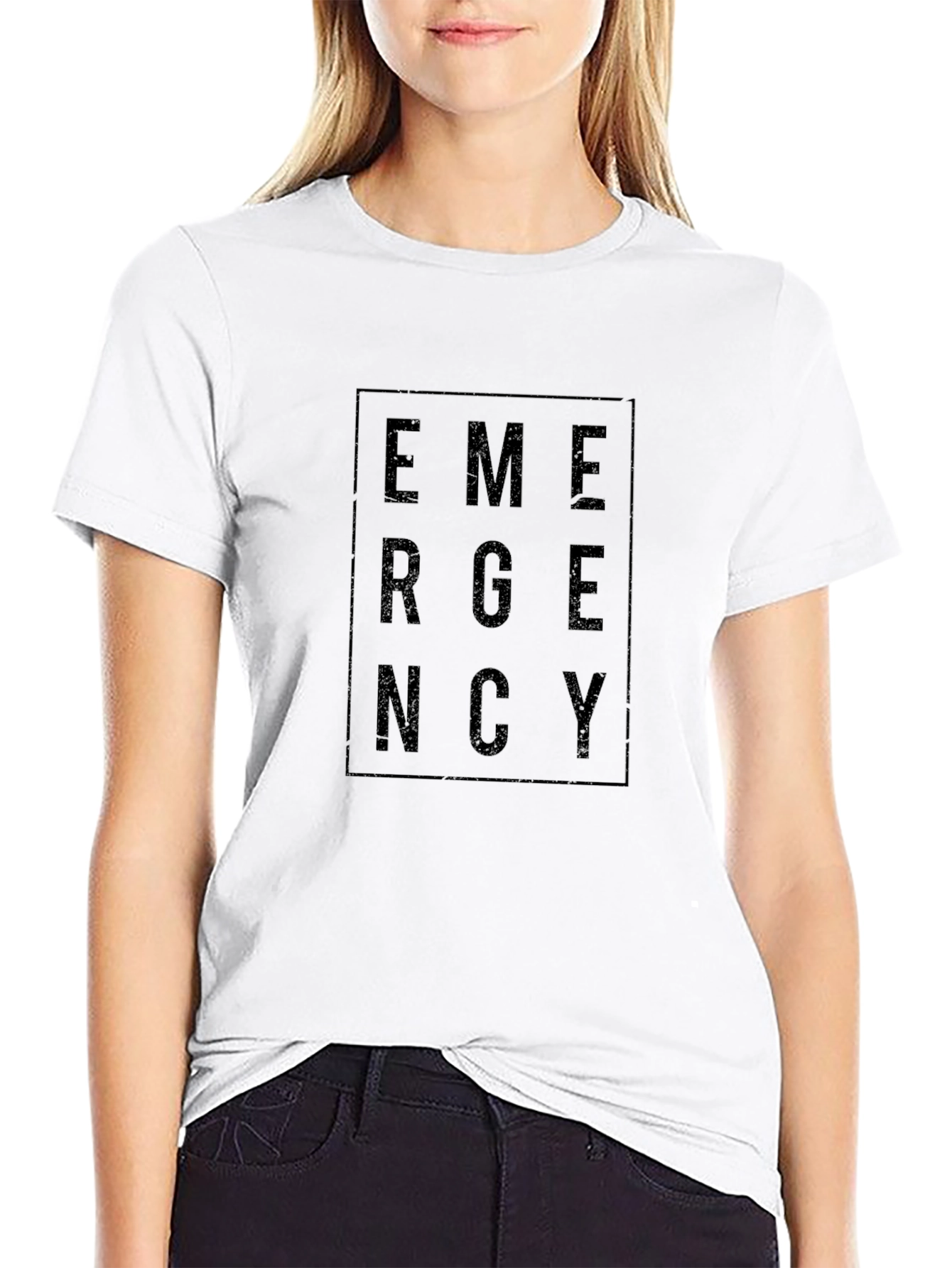 Emergency Print Black T-Shirt | Unisex