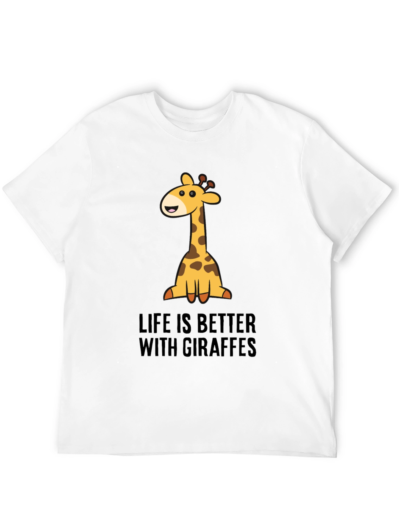 Giraffe Life Graphic Tee - Black Cotton T-Shirt