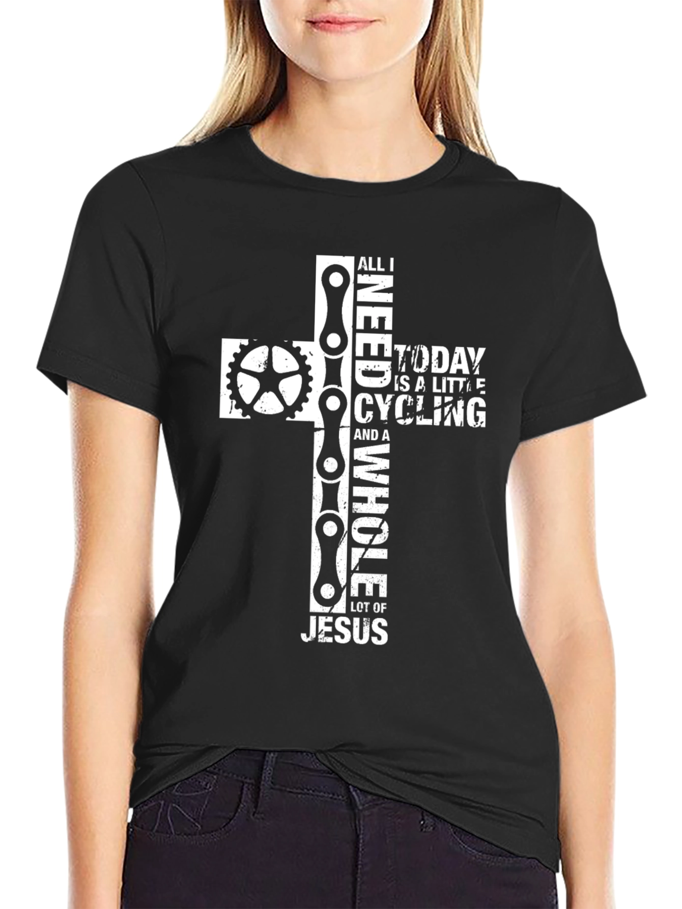 Cycling & Jesus T-Shirt: Faith-Based Biker Tee