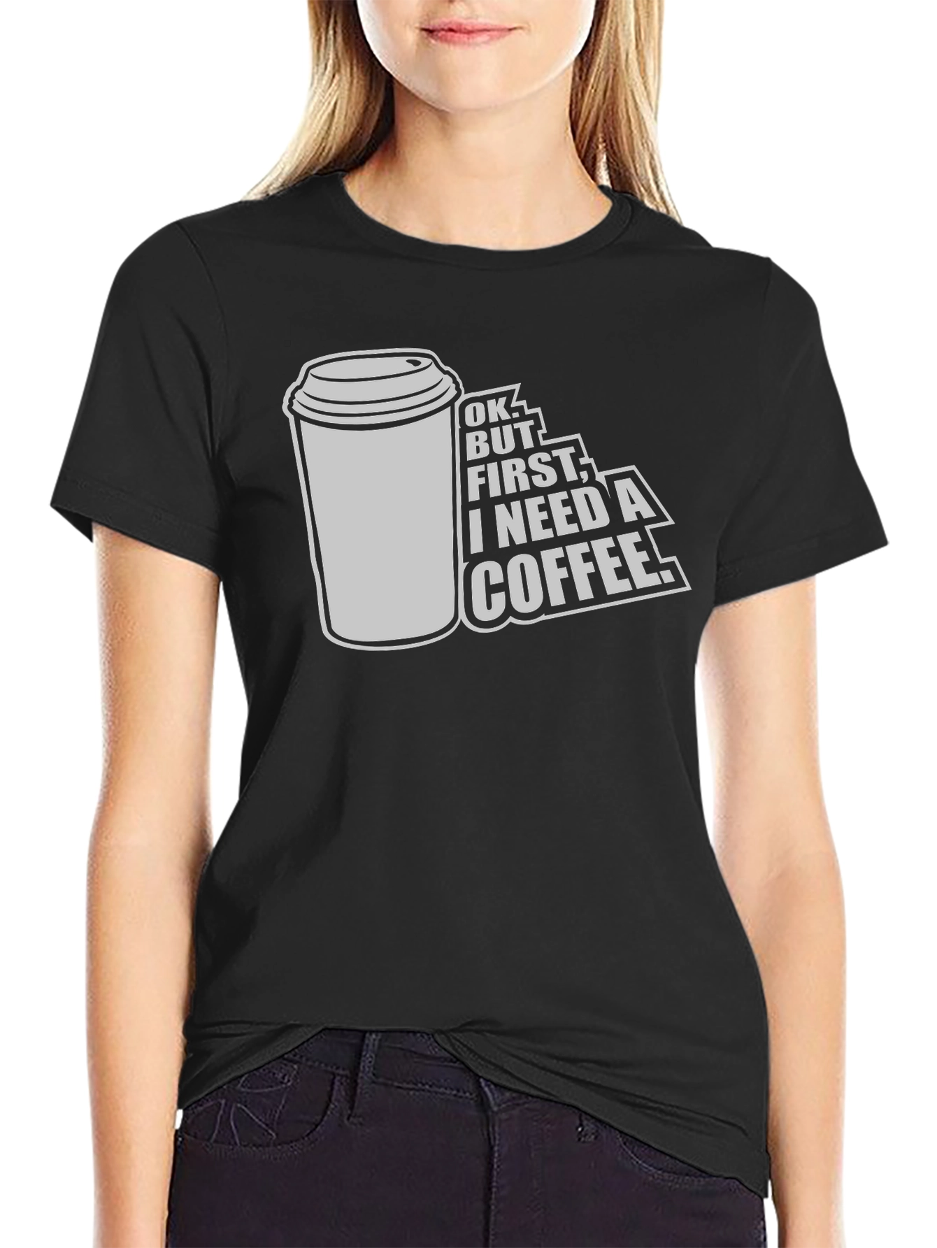 Coffee First Graphic Tee - Unisex Black T-Shirt