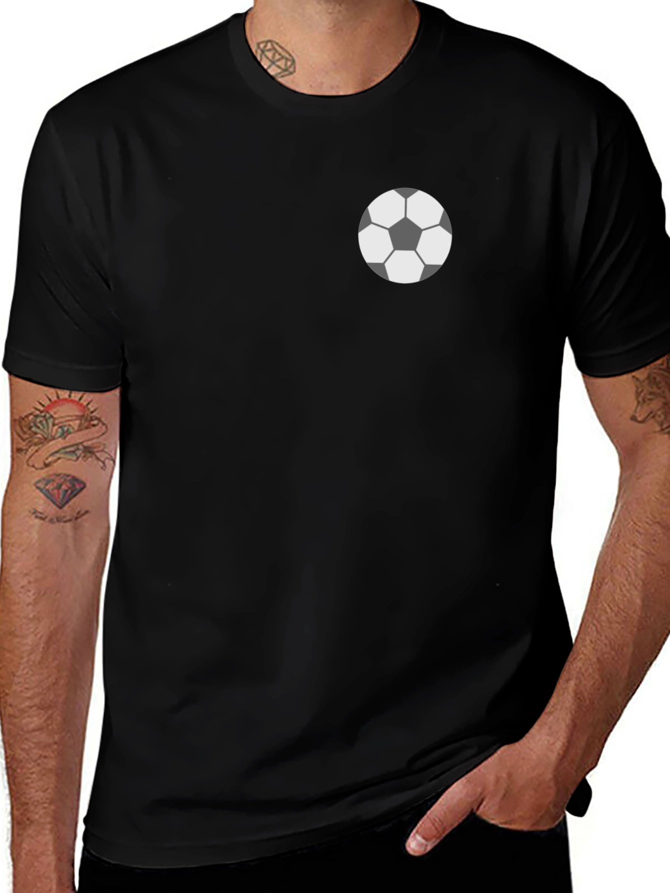 Black Soccer Ball Graphic Tee - Casual Style