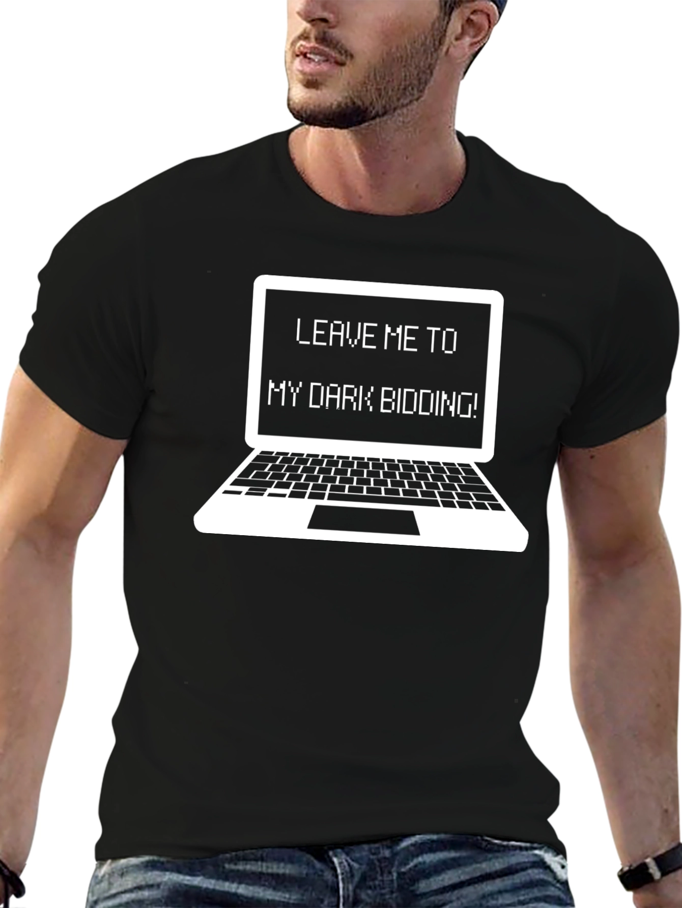 Dark Bidding Tee - Funny Programmer Laptop T-Shirt