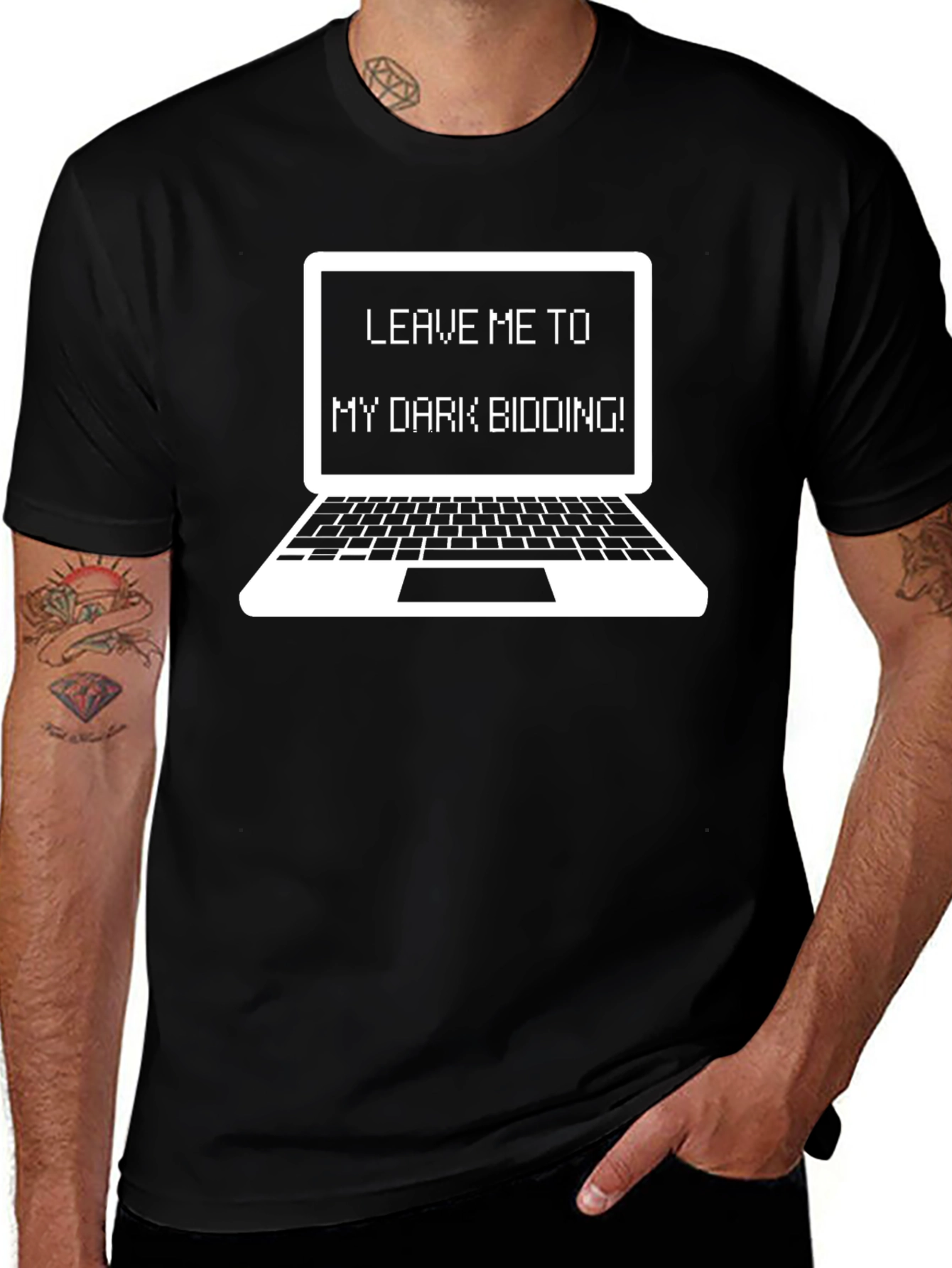 Dark Bidding Tee - Funny Programmer Laptop T-Shirt
