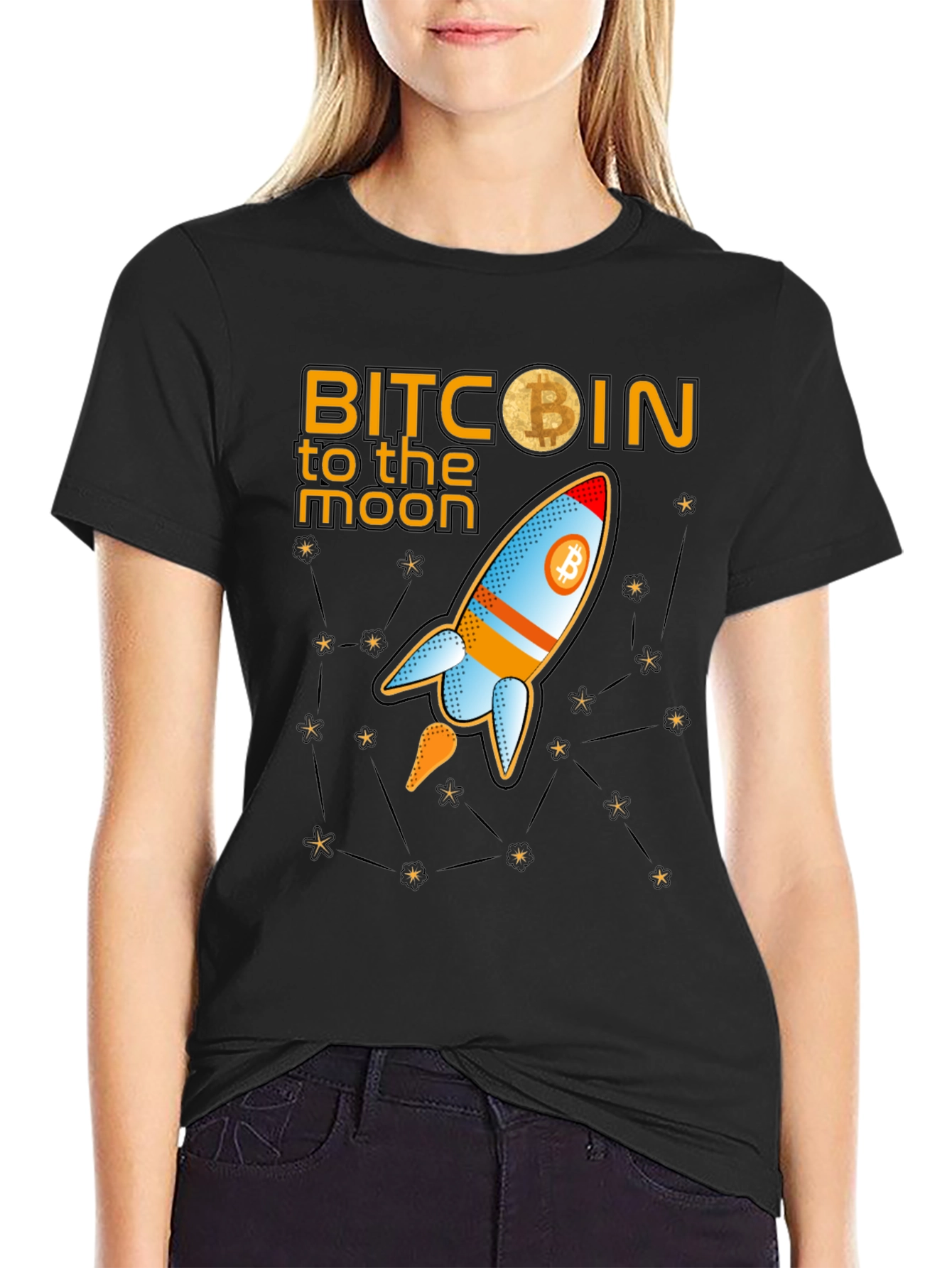 Bitcoin to the Moon Graphic T-Shirt
