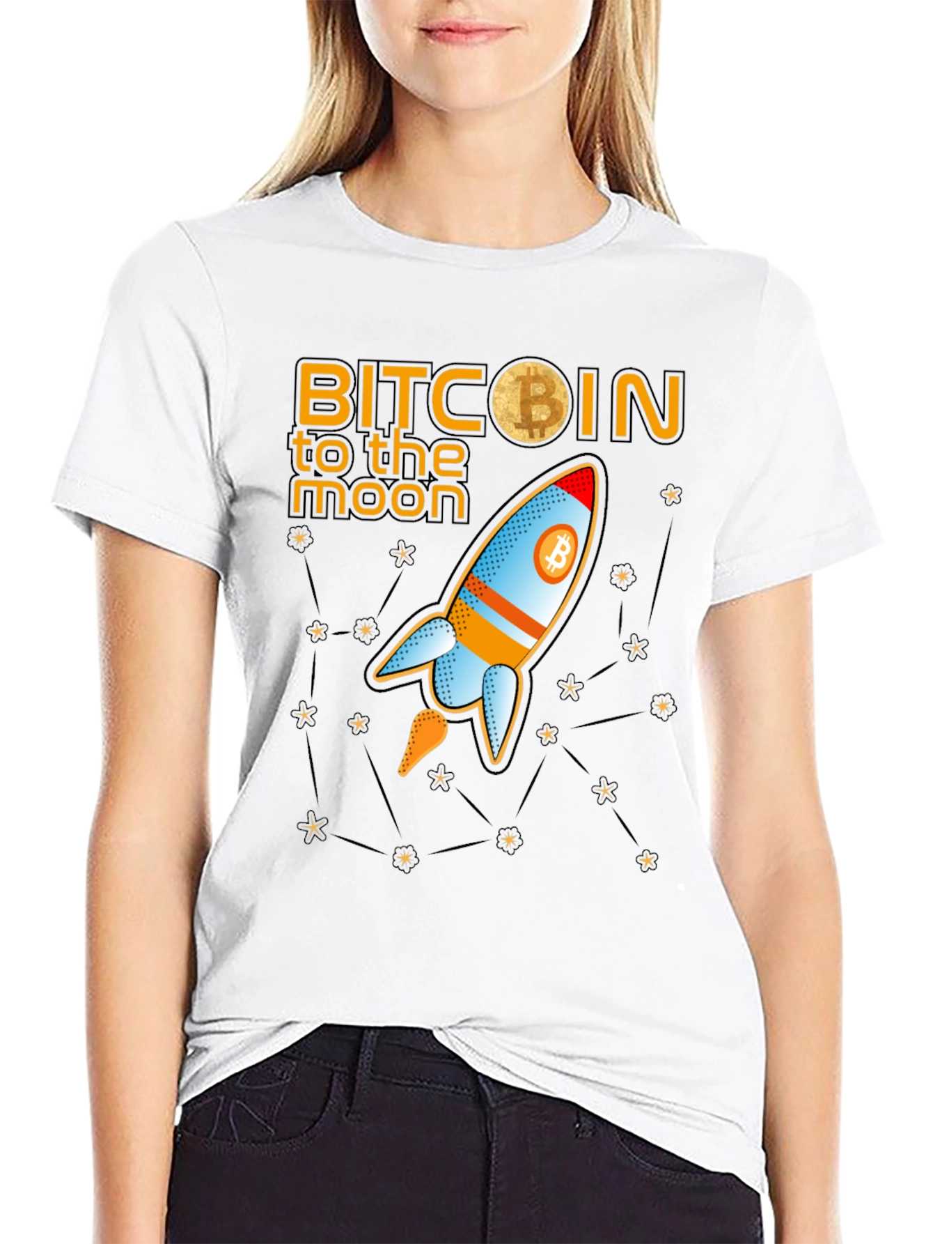 Bitcoin to the Moon Graphic T-Shirt