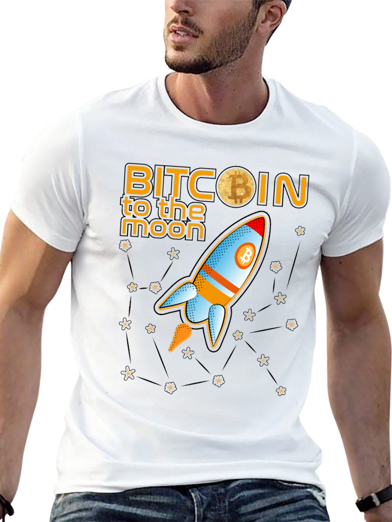Bitcoin to the Moon Graphic T-Shirt