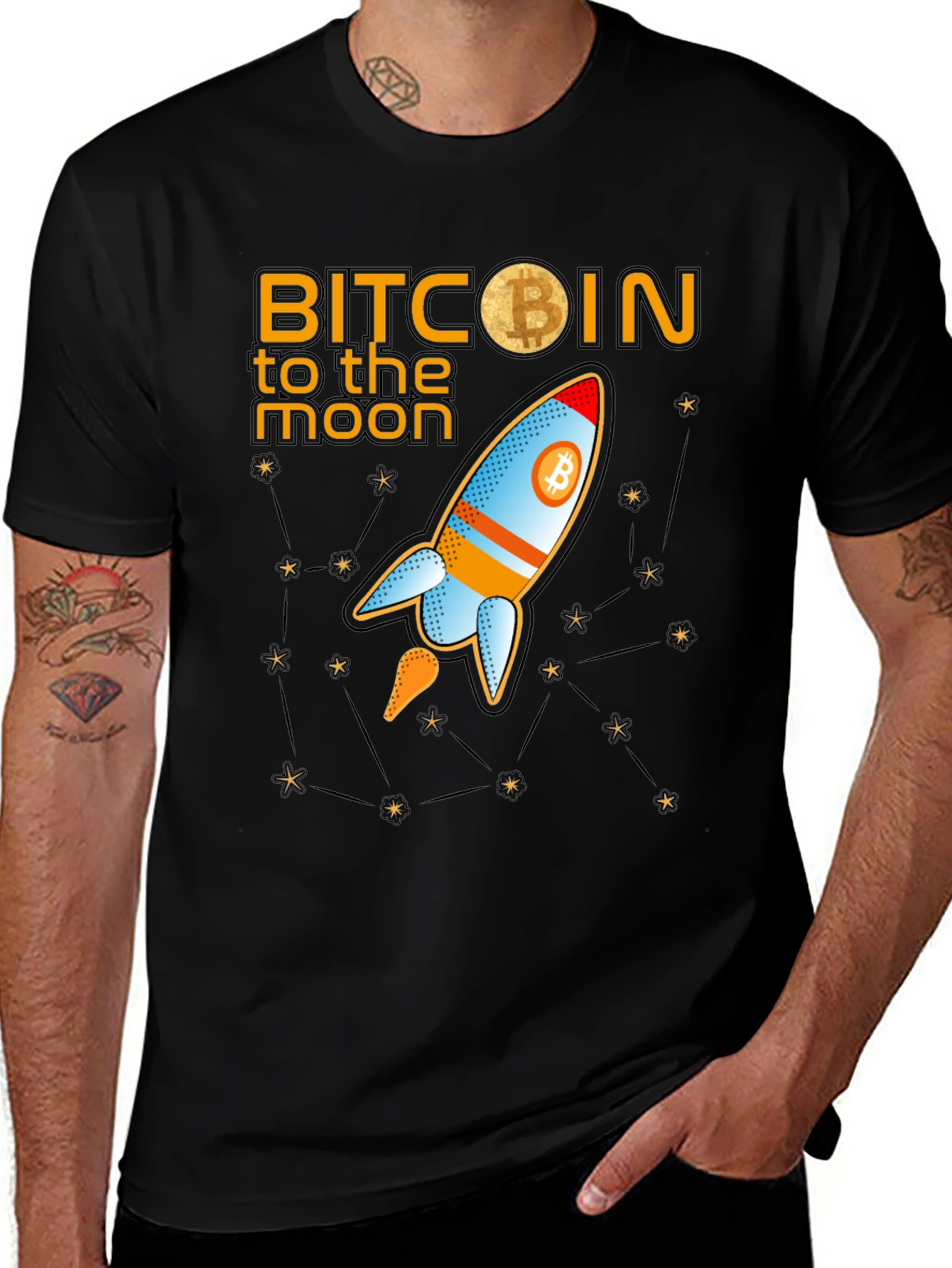Bitcoin to the Moon Graphic T-Shirt