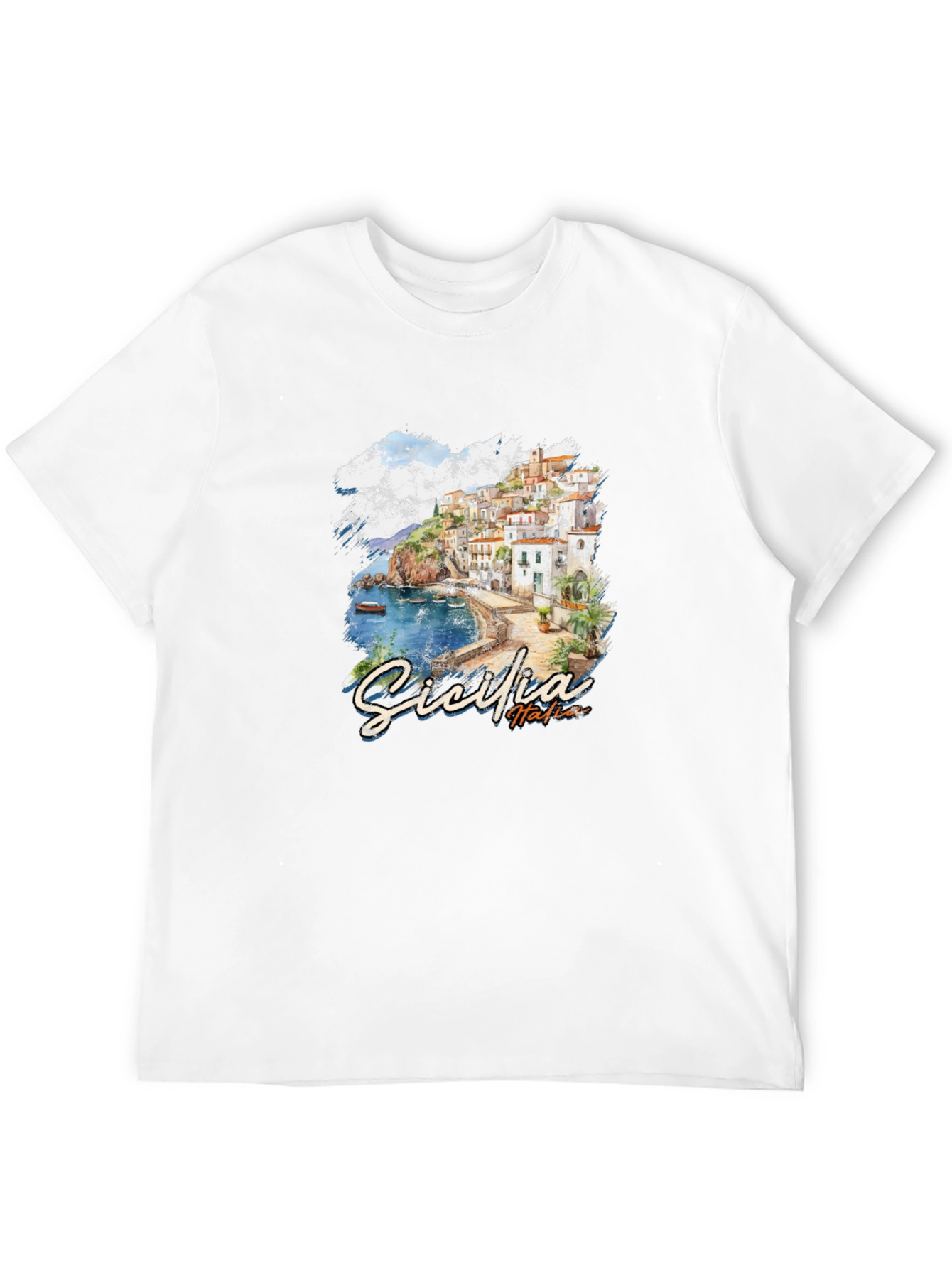 Sicilia Italia Black Graphic Tee