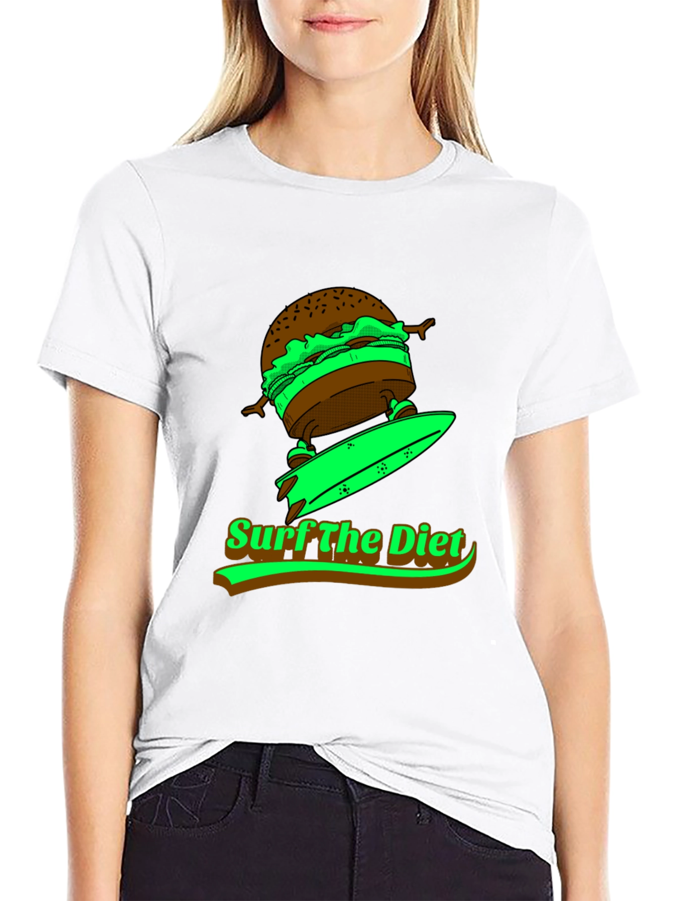 Surf the Diet Black T-Shirt