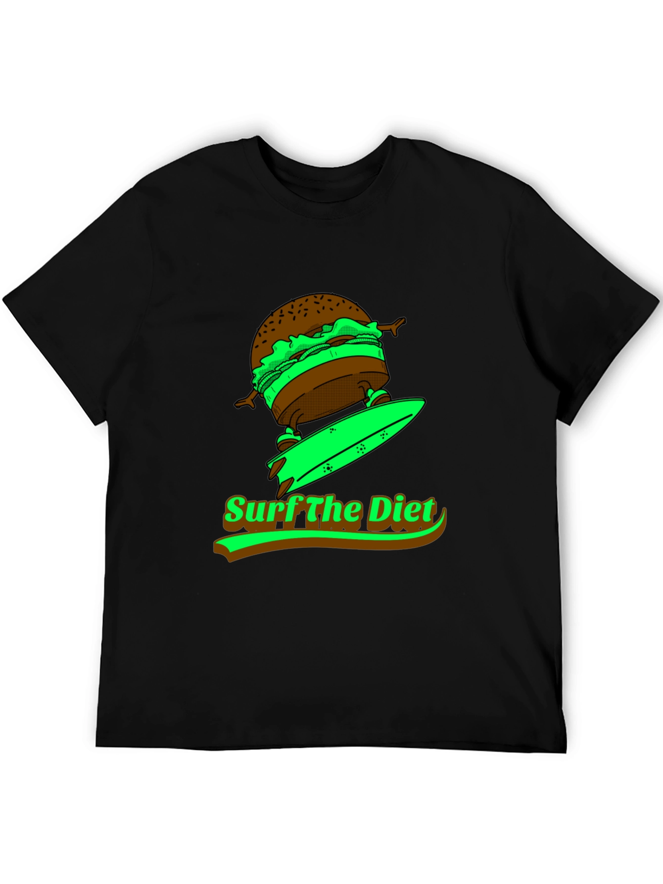 Surf the Diet Black T-Shirt