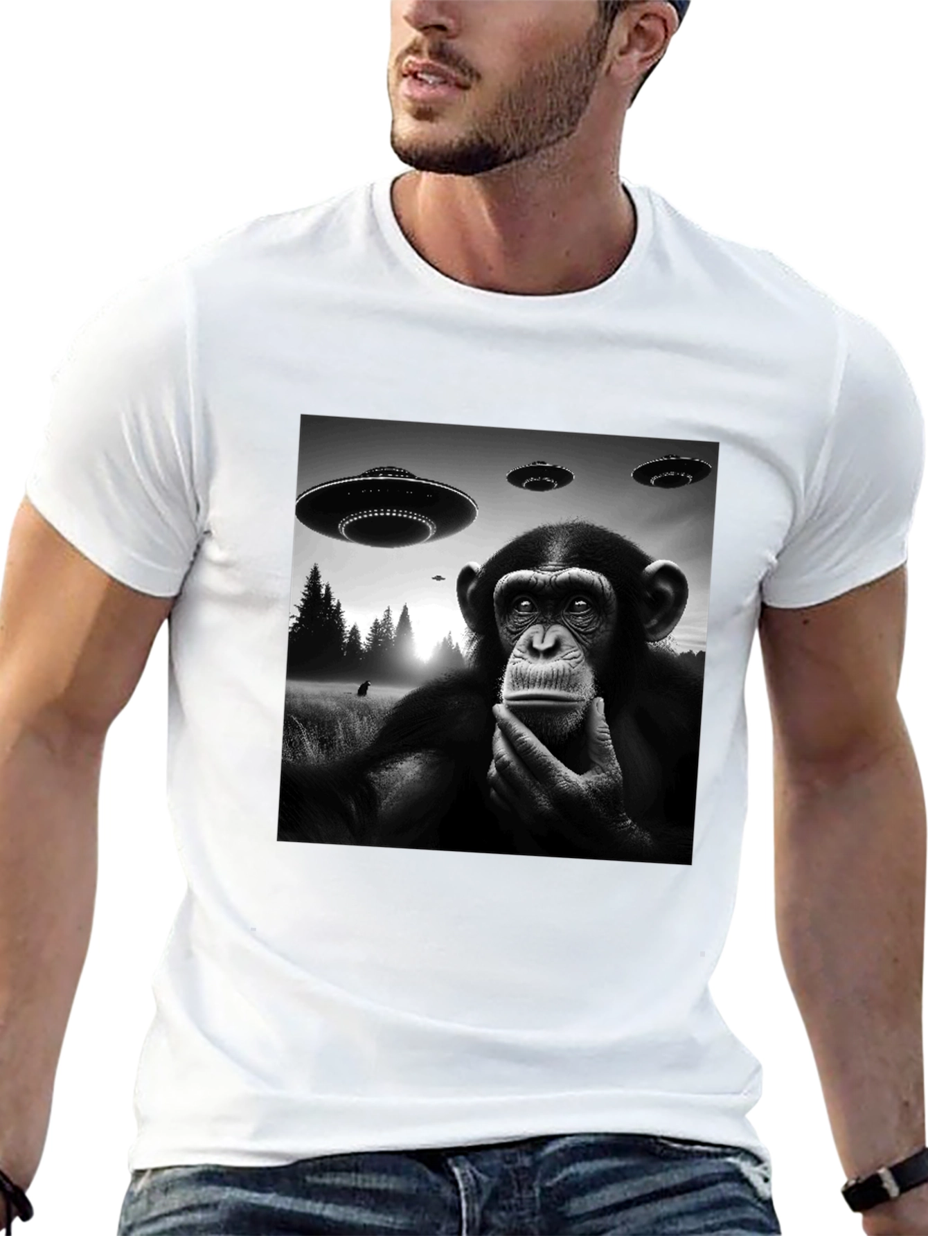 UFO Monkey T-Shirt - Black