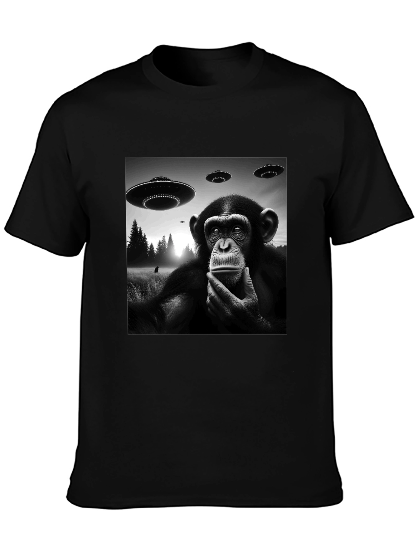UFO Monkey T-Shirt - Black