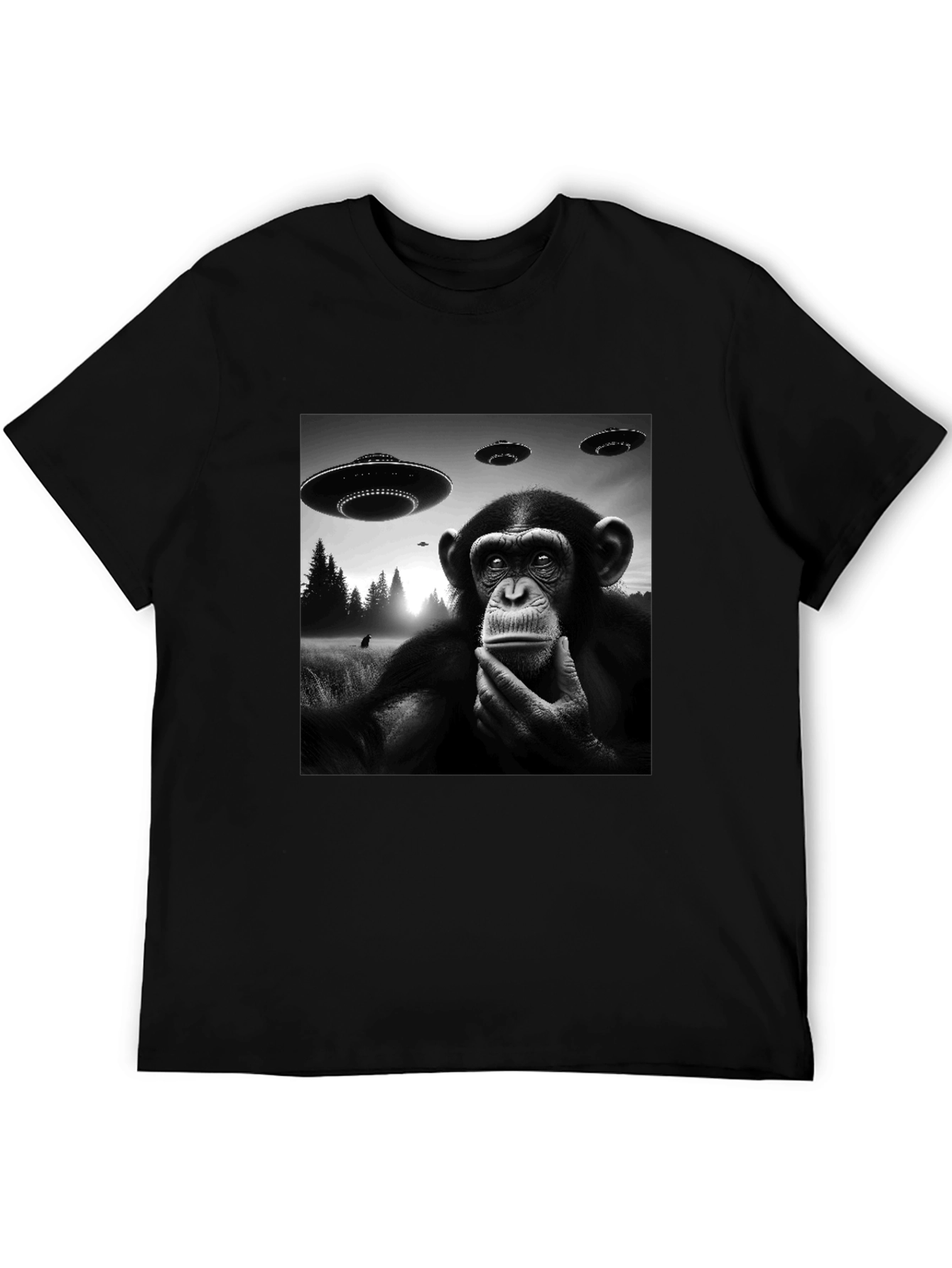 UFO Monkey T-Shirt - Black