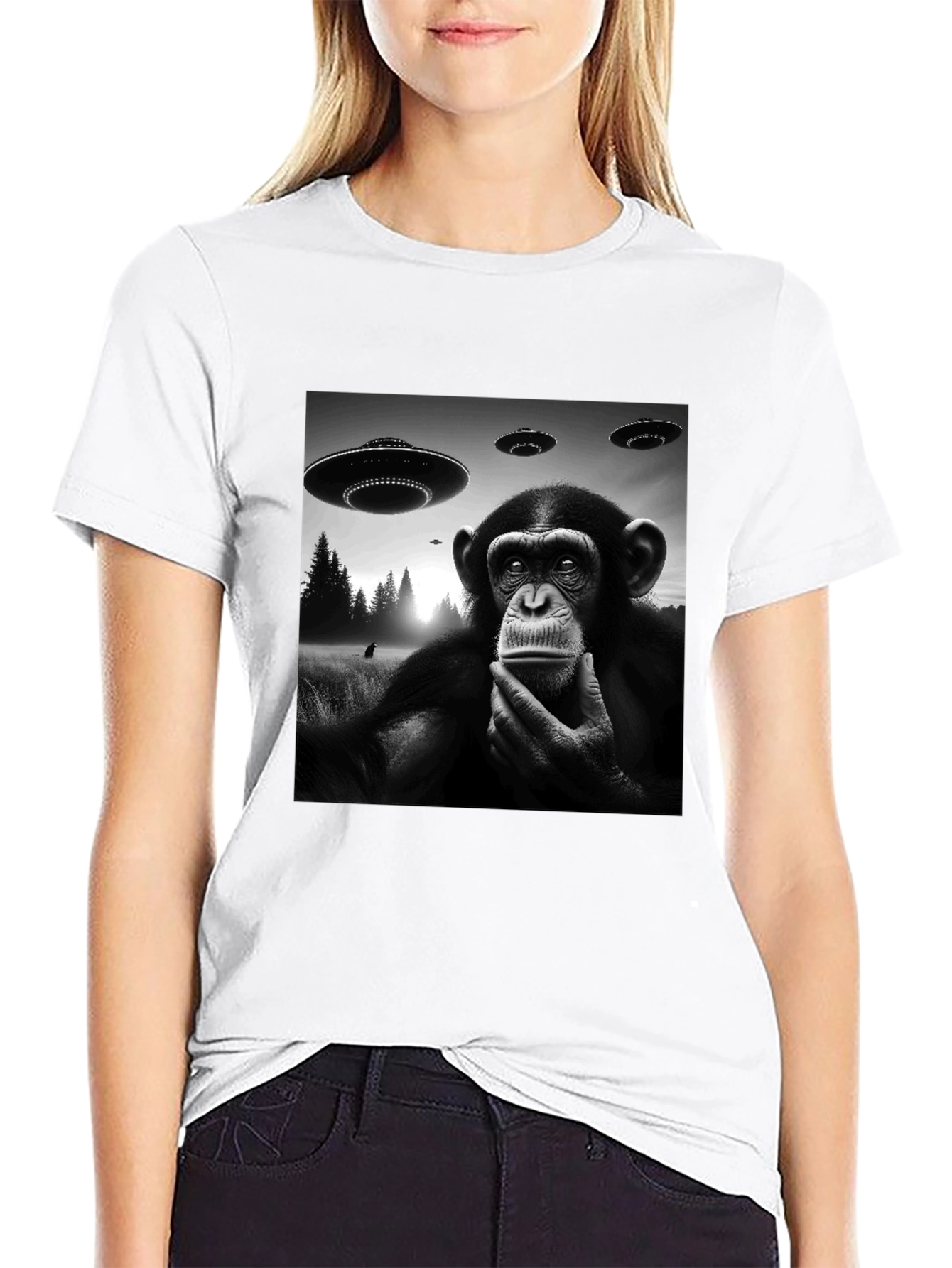 UFO Monkey T-Shirt - Black