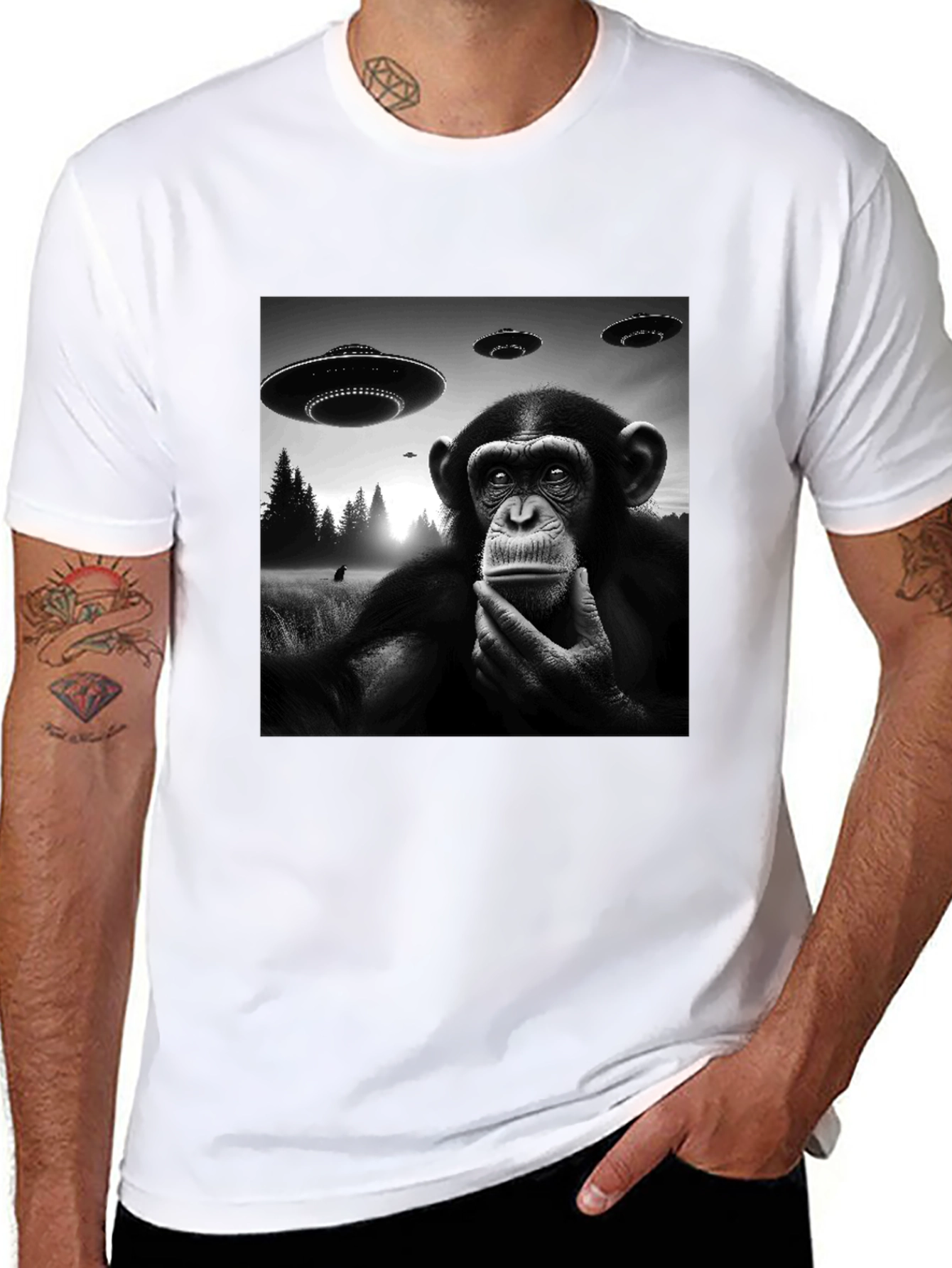 UFO Monkey T-Shirt - Black