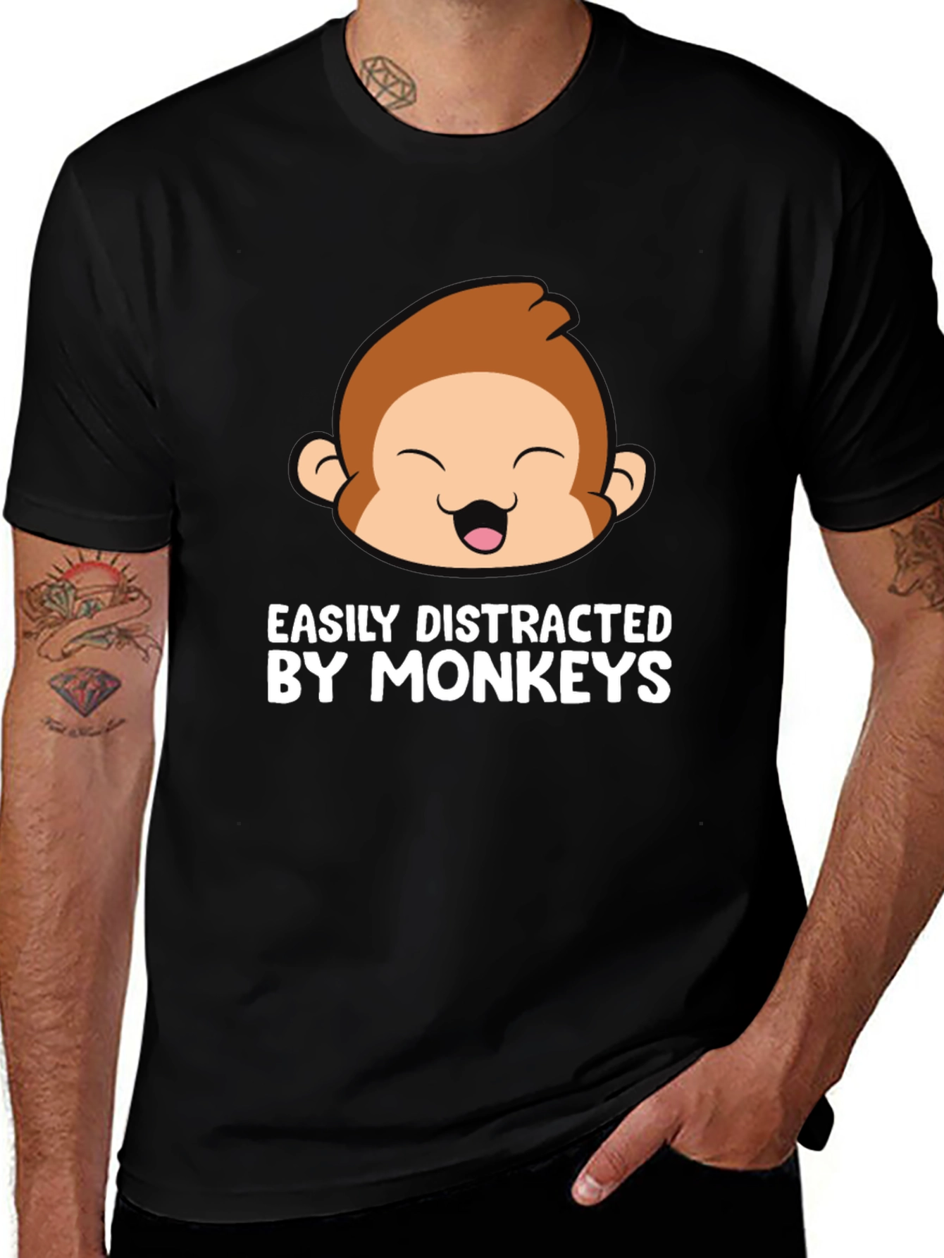 Easily Distracted By Monkeys Graphic T-Shirt