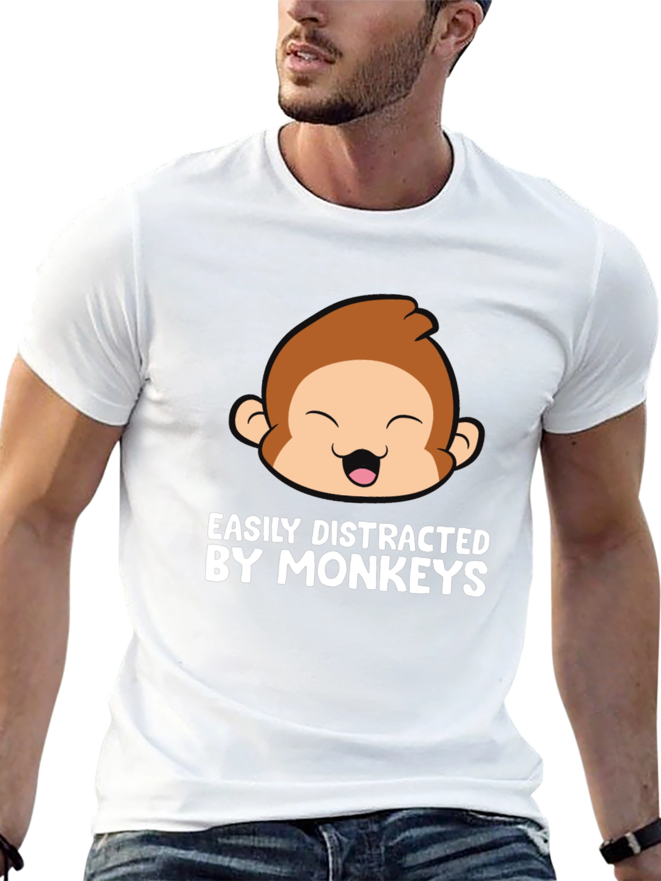 Easily Distracted By Monkeys Graphic T-Shirt