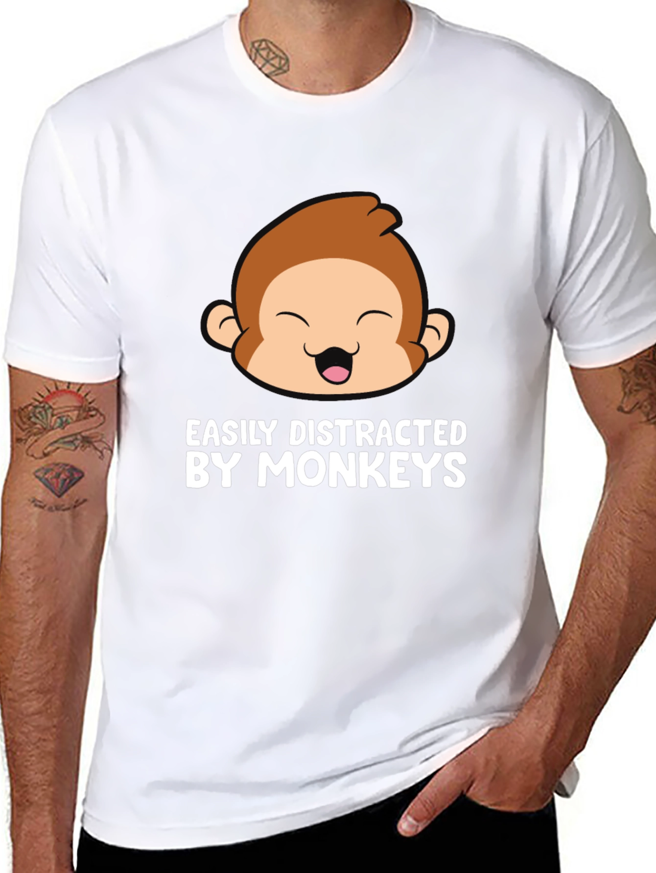 Easily Distracted By Monkeys Graphic T-Shirt