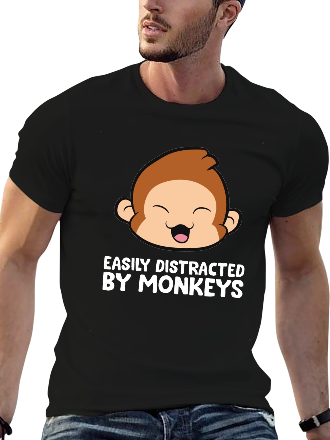 Easily Distracted By Monkeys Graphic T-Shirt