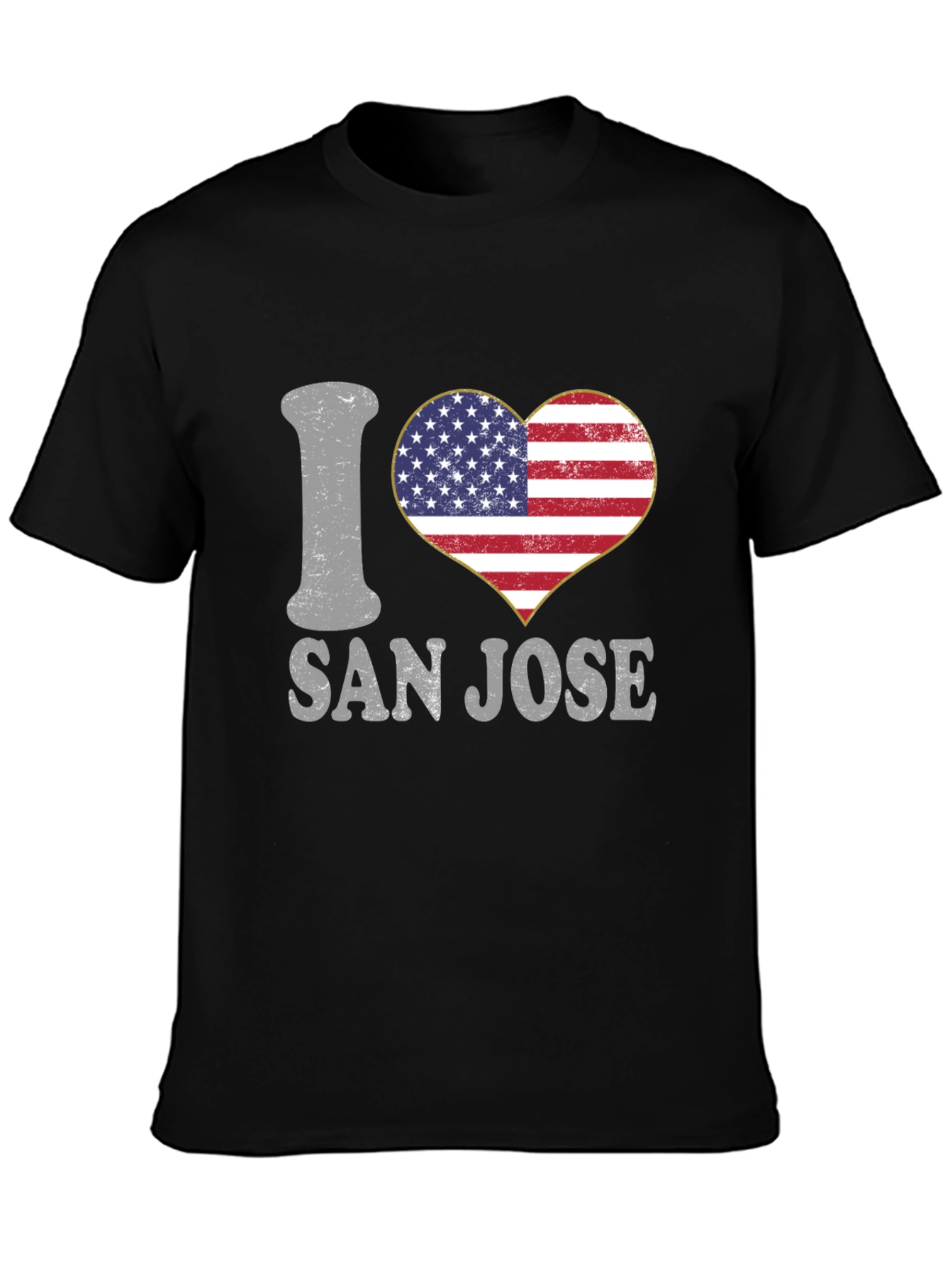 I Heart San Jose T-Shirt American Flag Heart