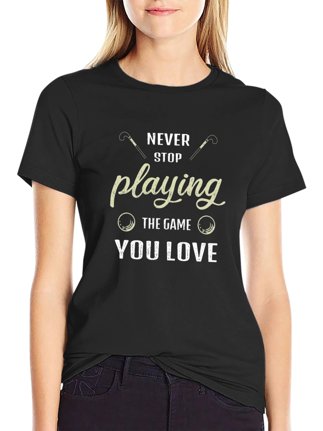 Never Stop Playing Black T-Shirt