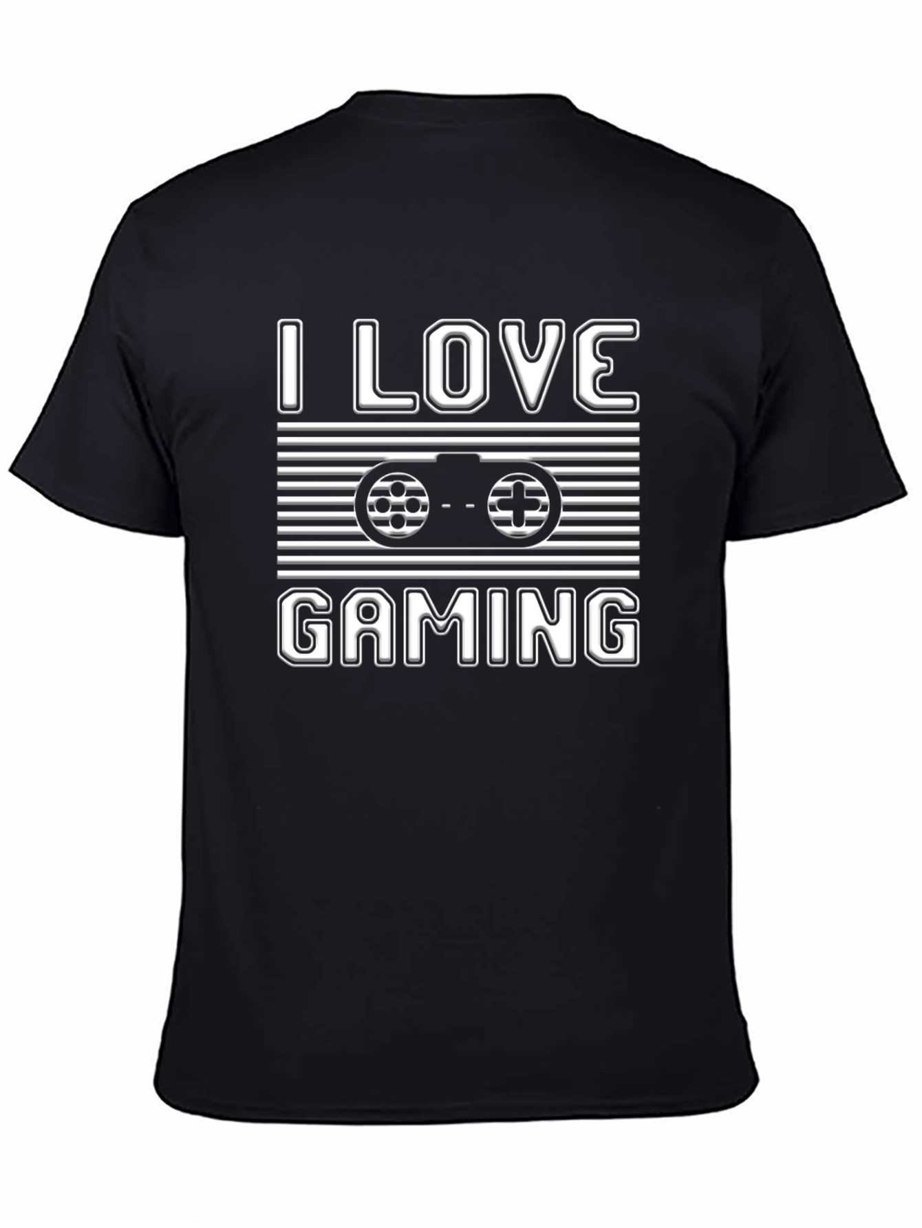 I Love Gaming T-Shirt Black Cotton Gamer Tee
