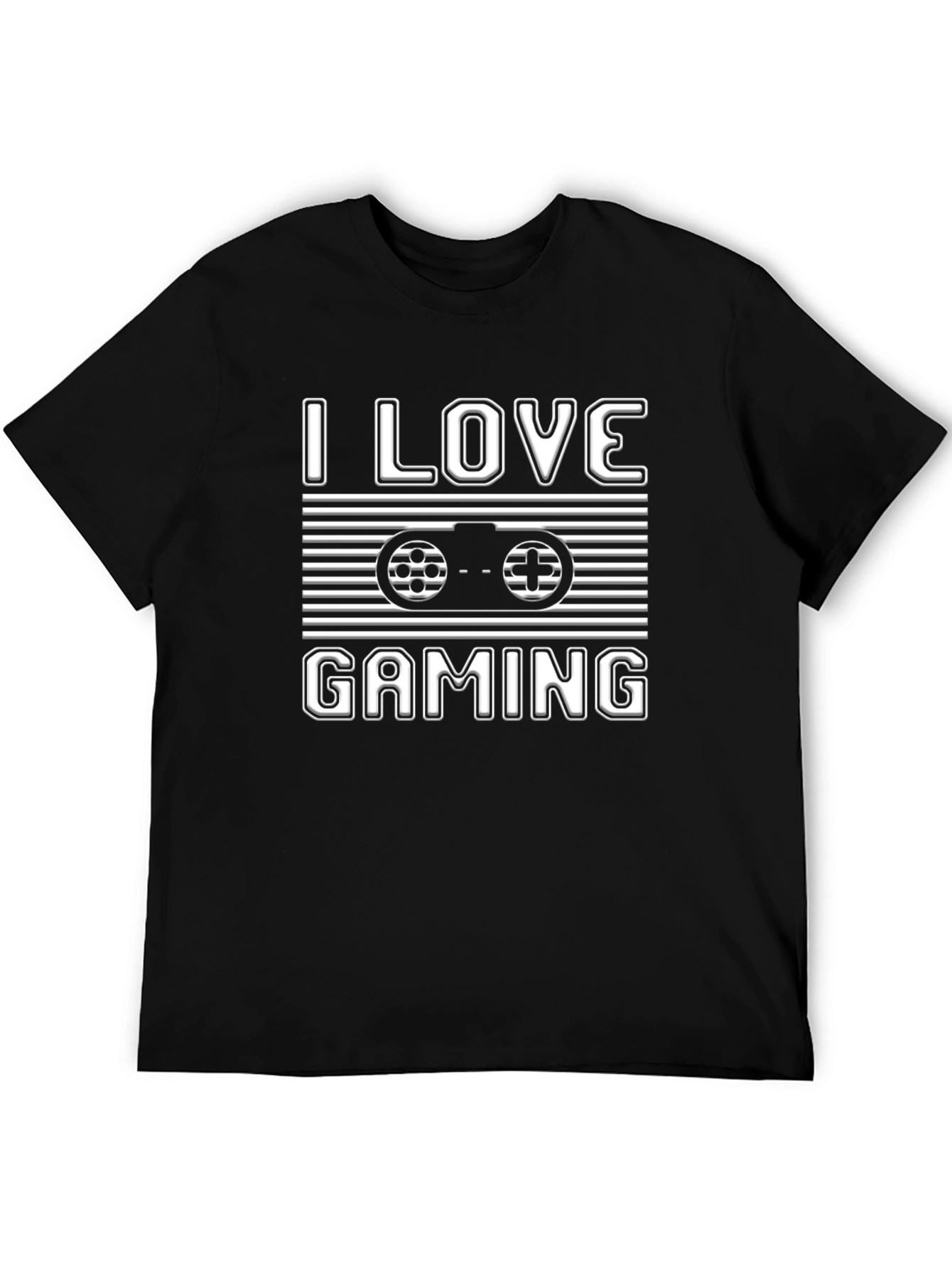 I Love Gaming T-Shirt Black Cotton Gamer Tee