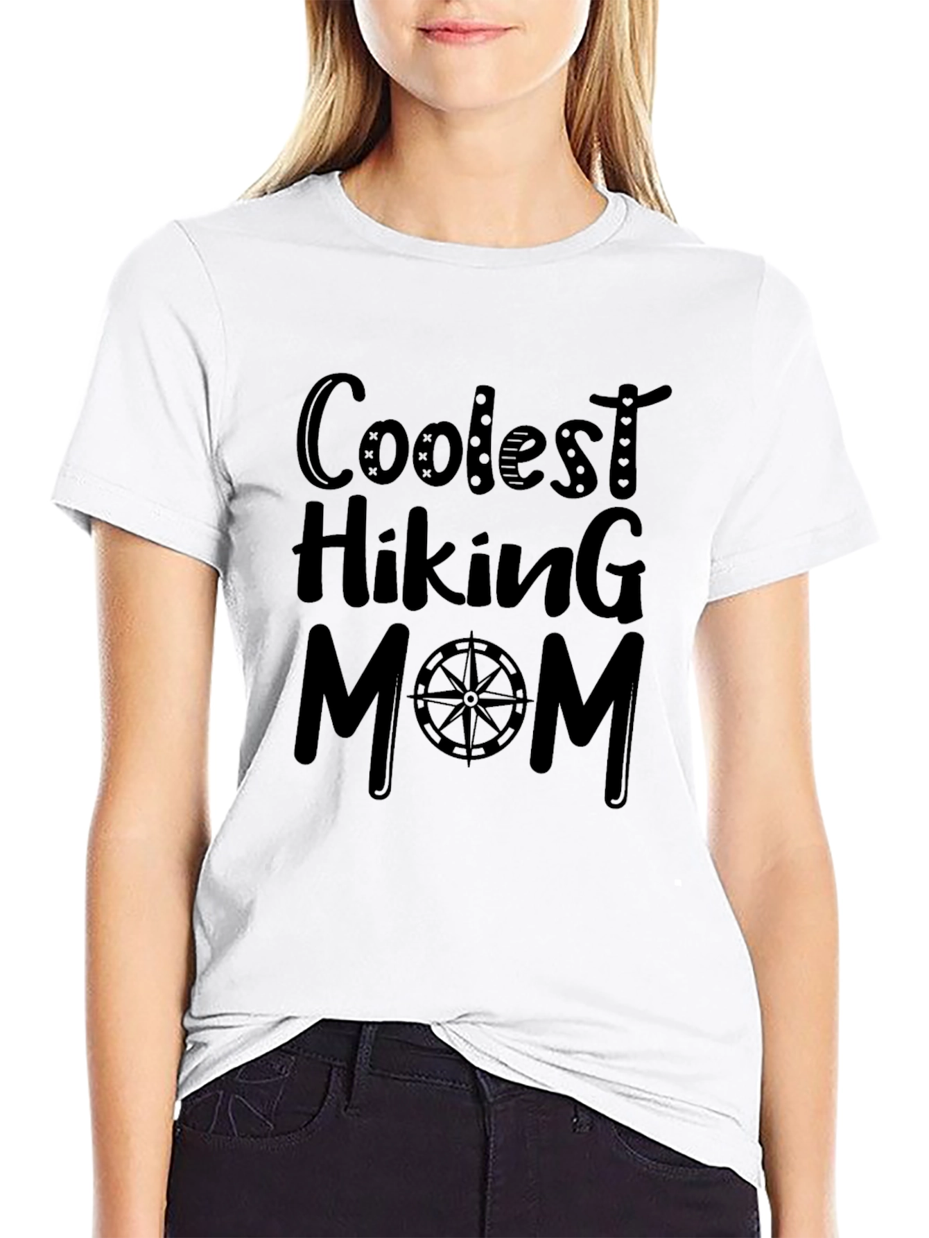Coolest Hiking Mom Black T-Shirt