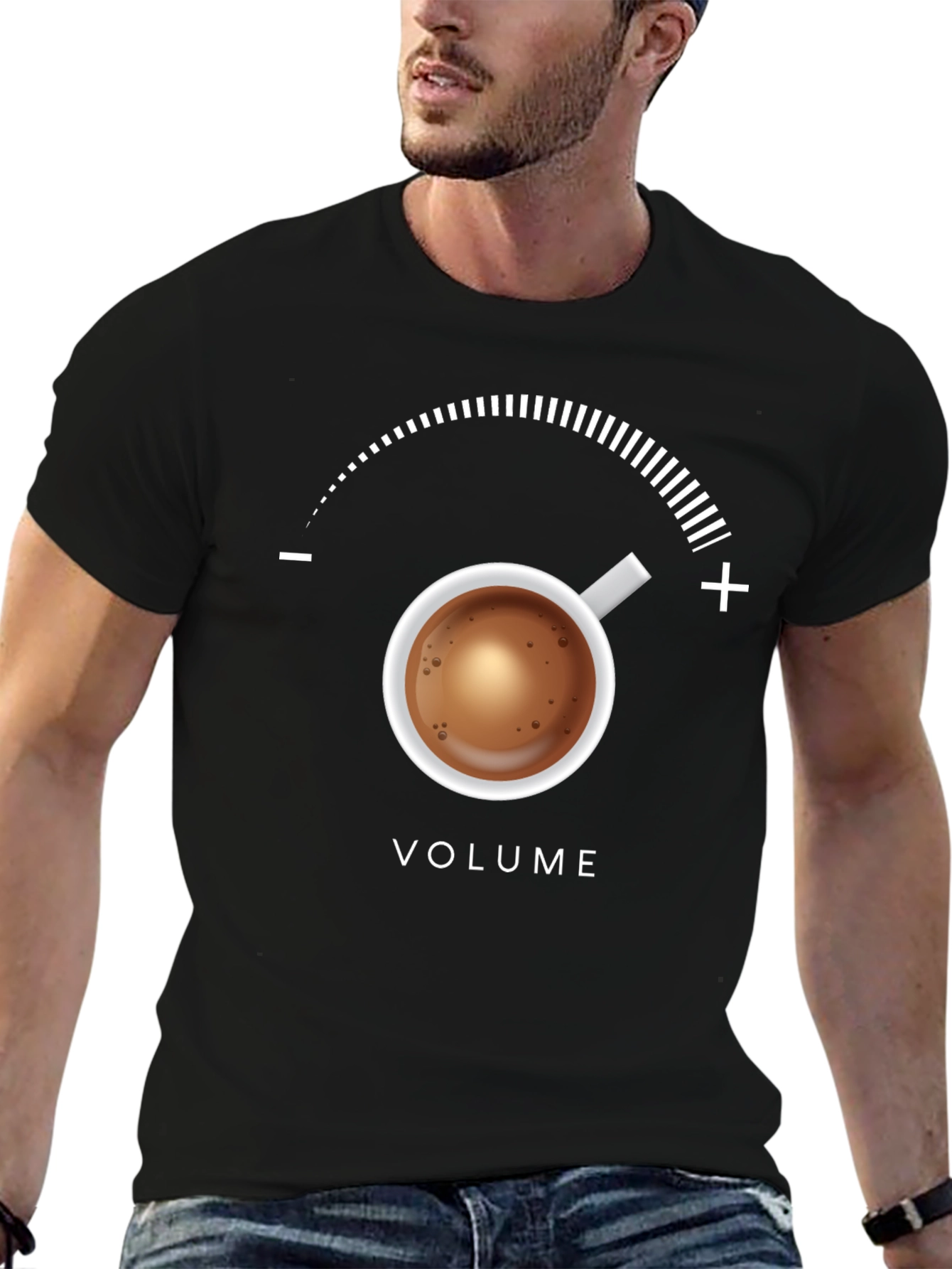 Coffee Volume T-Shirt - Funny Caffeine Meter Tee