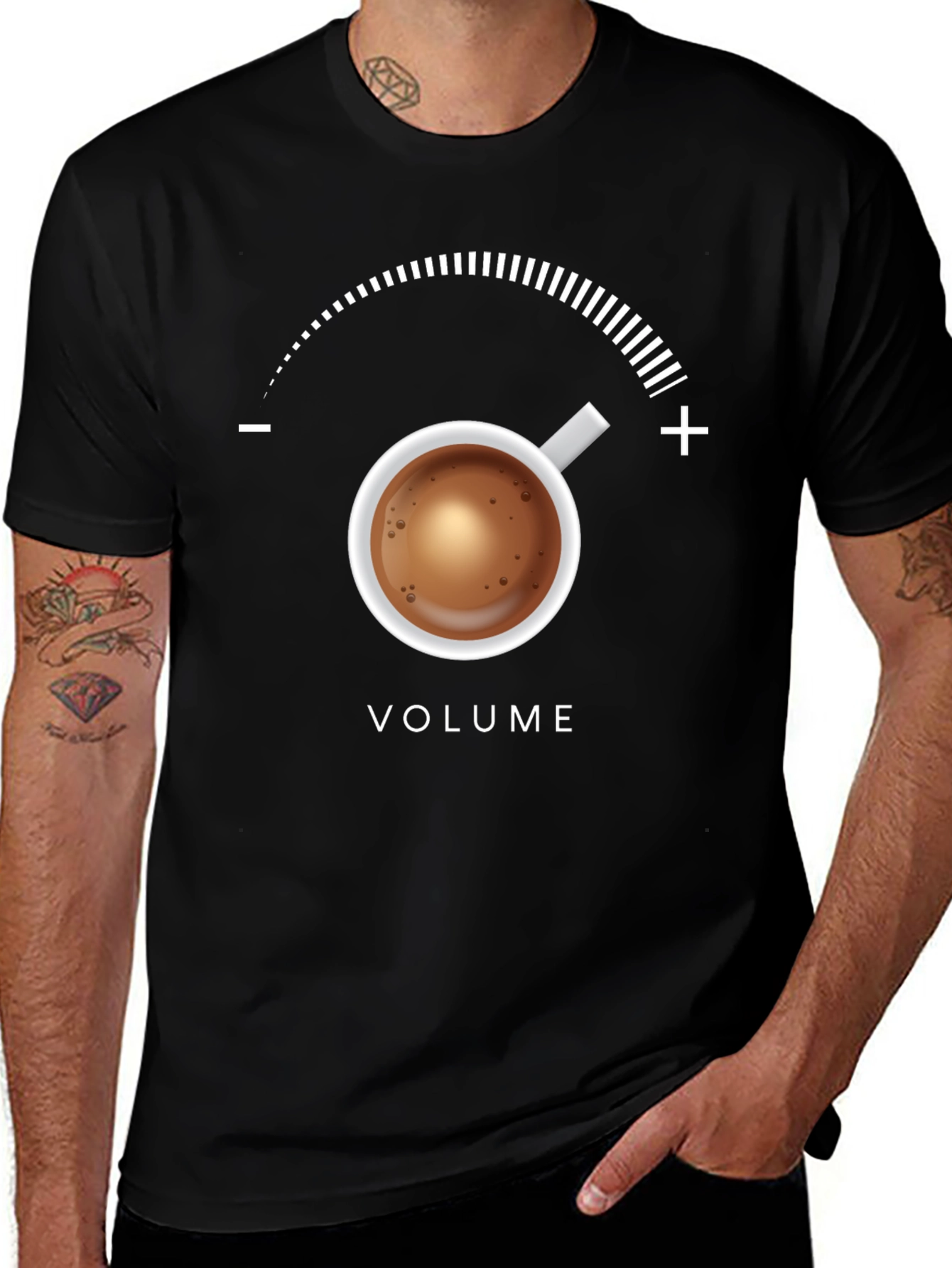 Coffee Volume T-Shirt - Funny Caffeine Meter Tee