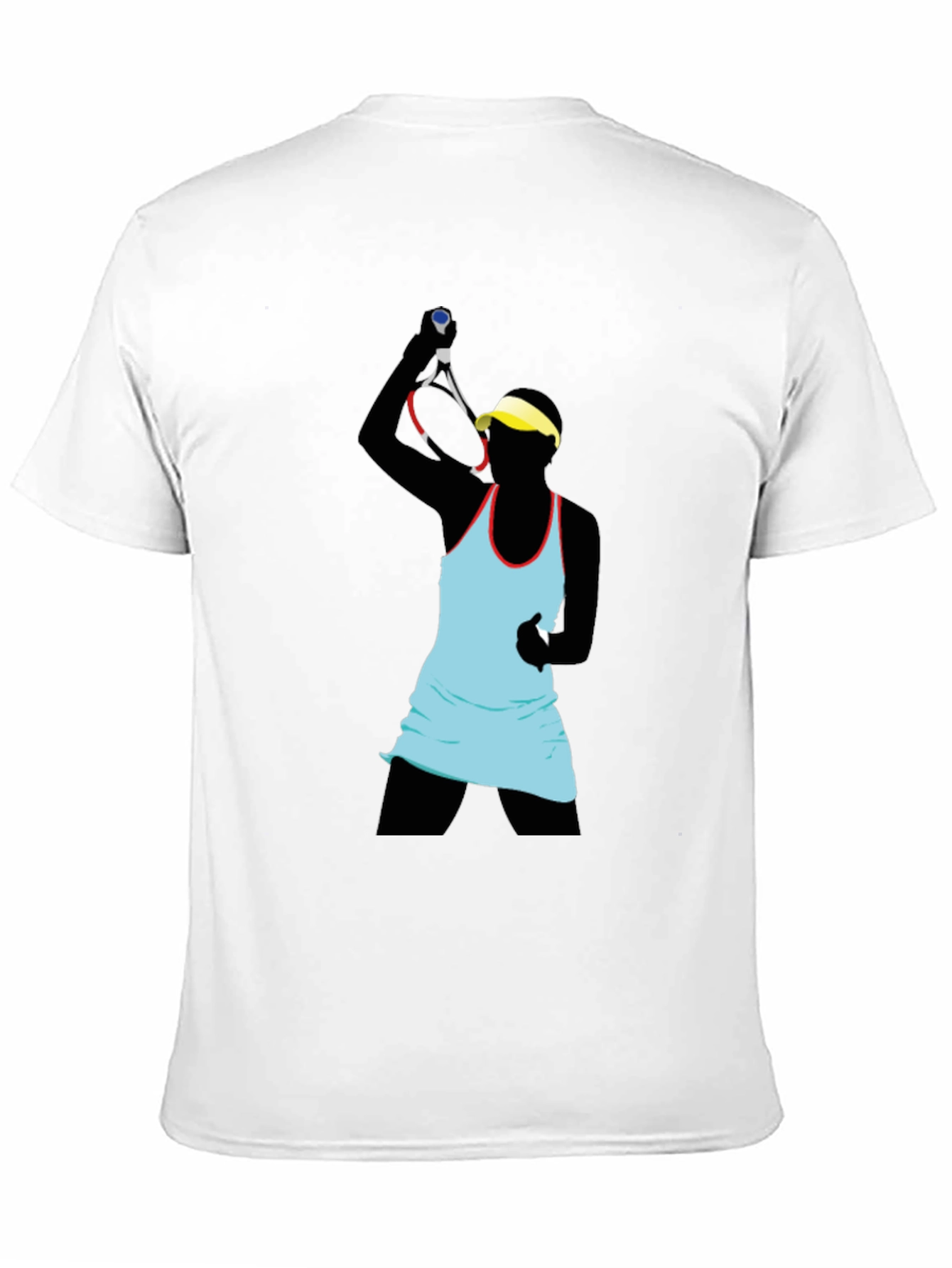 Tennis Player Graphic Tee - Black Cotton Blend