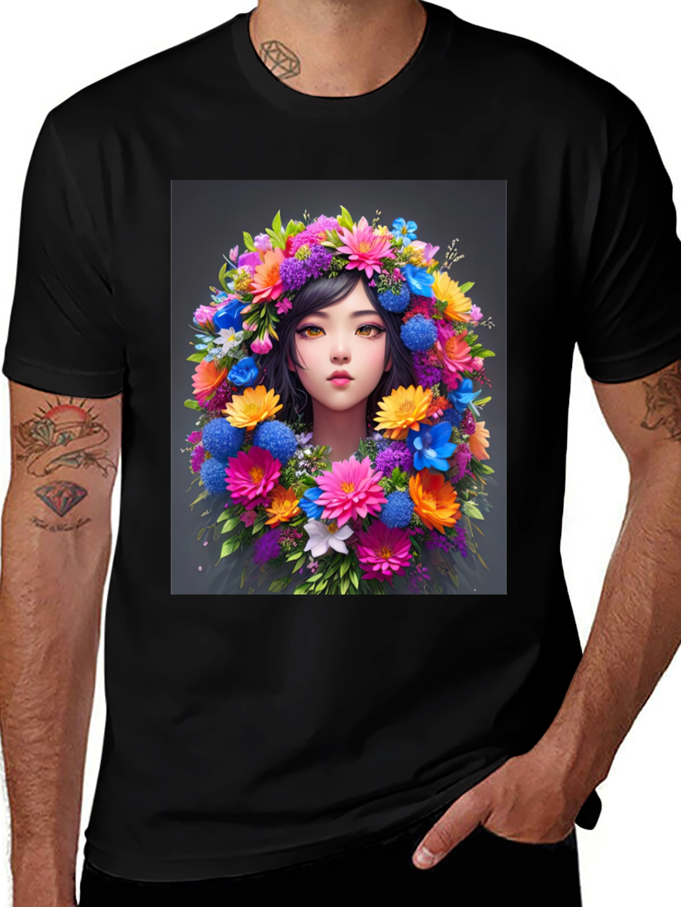 Floral Woman Graphic Tee - Stylish & Unique