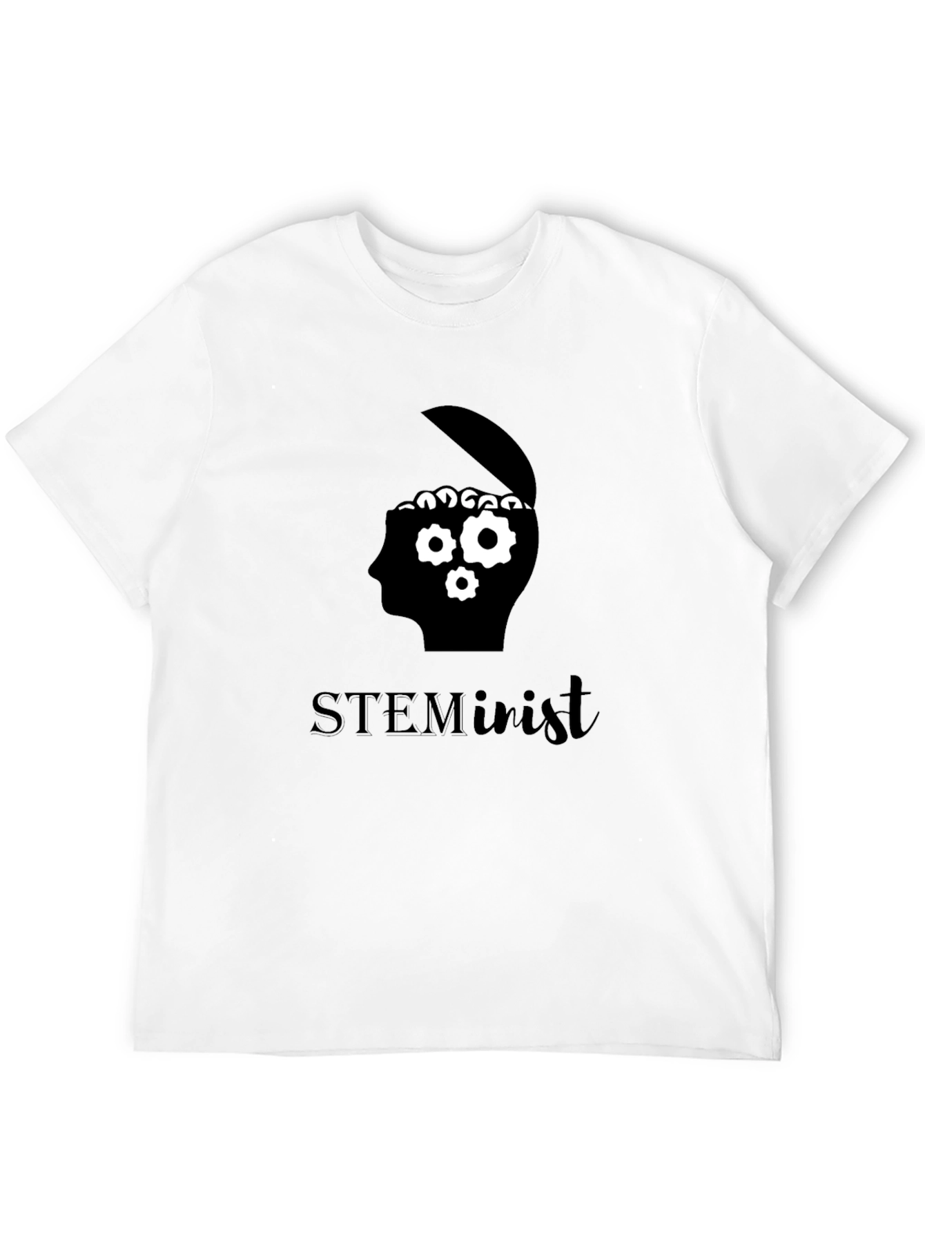 STEMinist Brain Gears Graphic Tee - Black Cotton T-Shirt