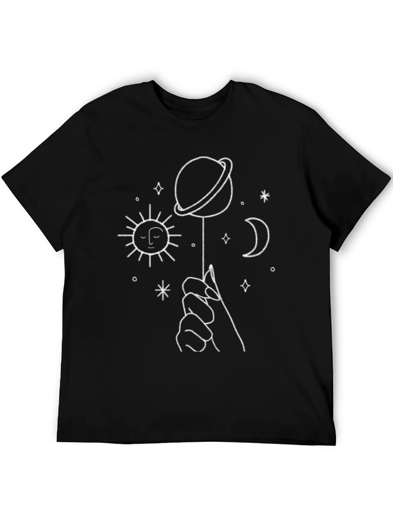 Celestial Hand T-Shirt - Moon Sun Planet Graphic Tee