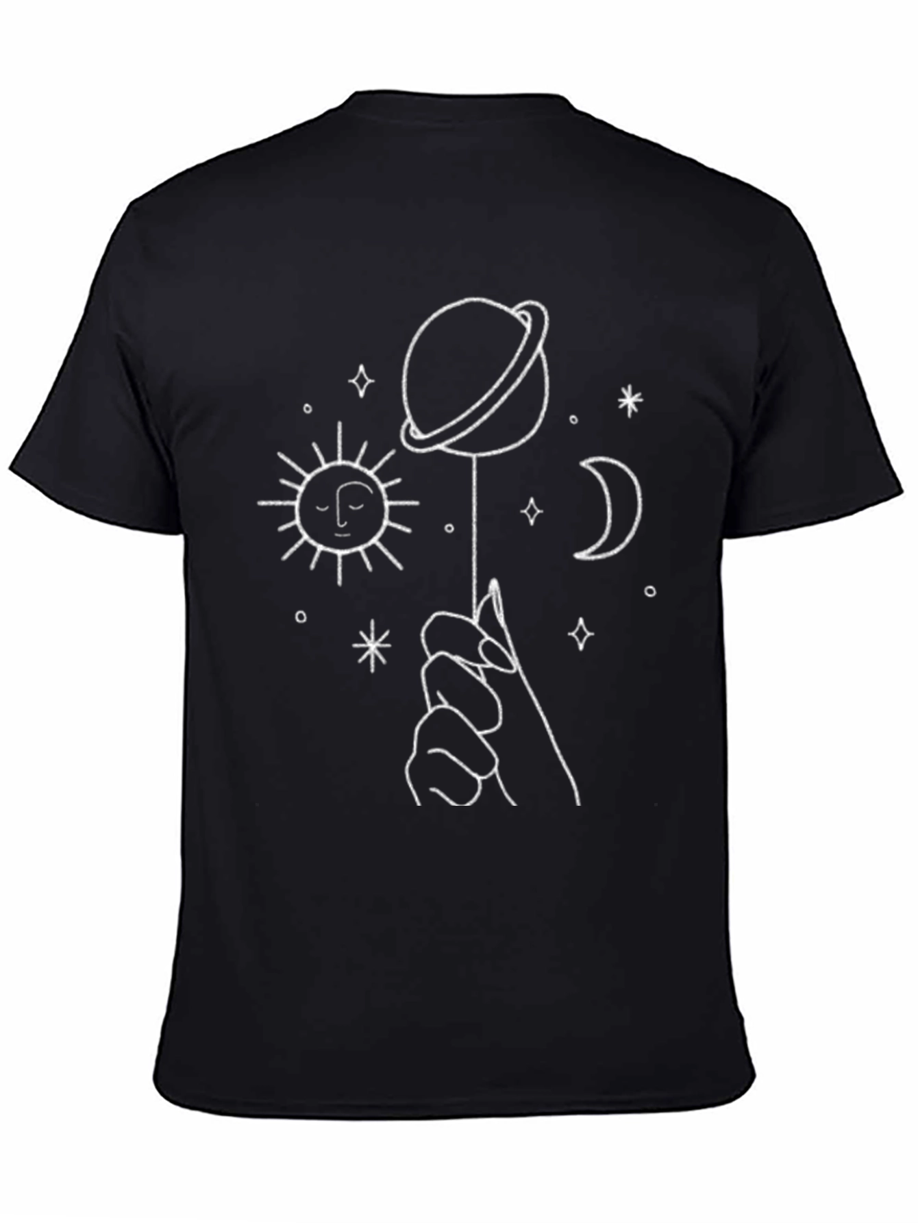 Celestial Hand T-Shirt - Moon Sun Planet Graphic Tee