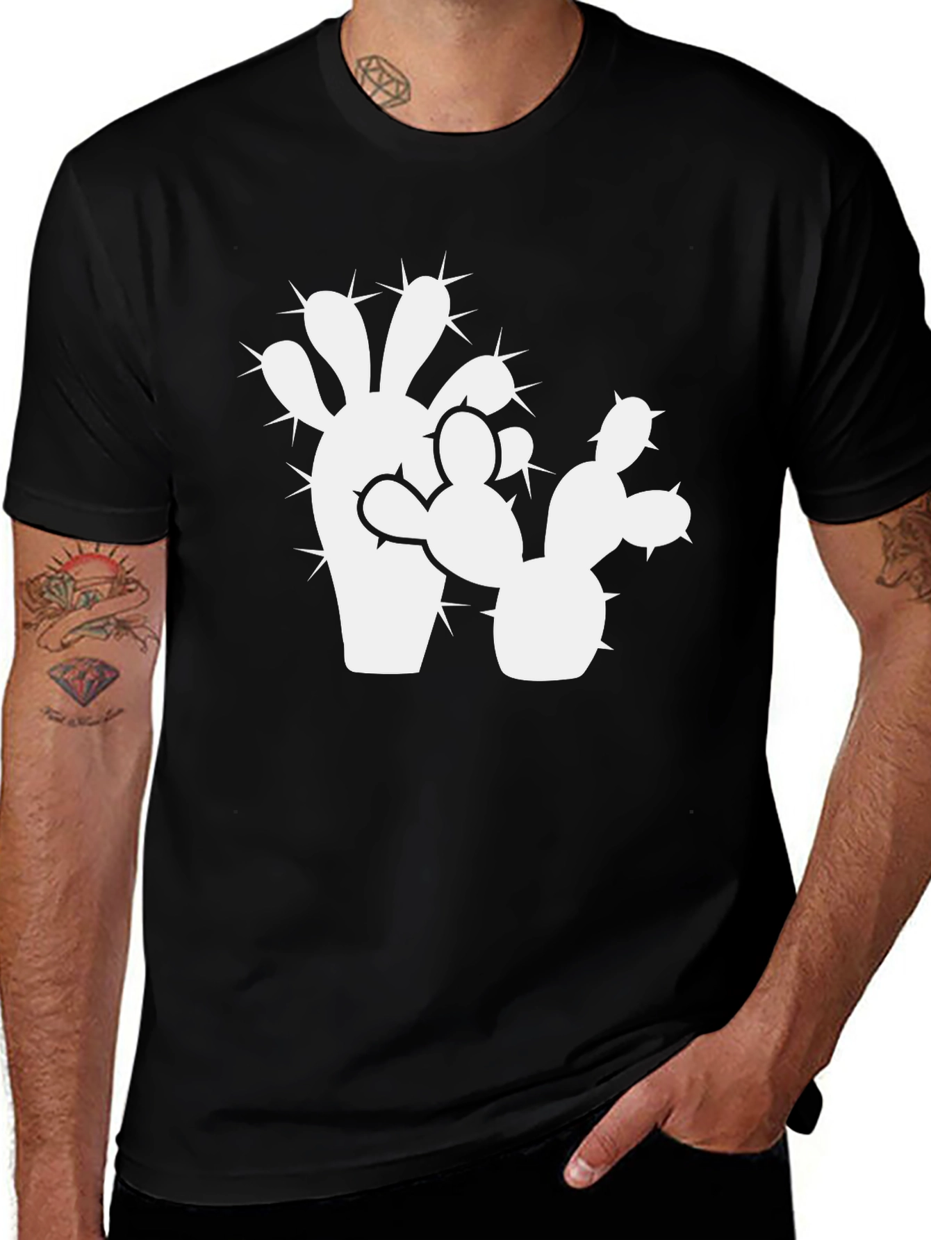 Cactus Graphic Black T-Shirt