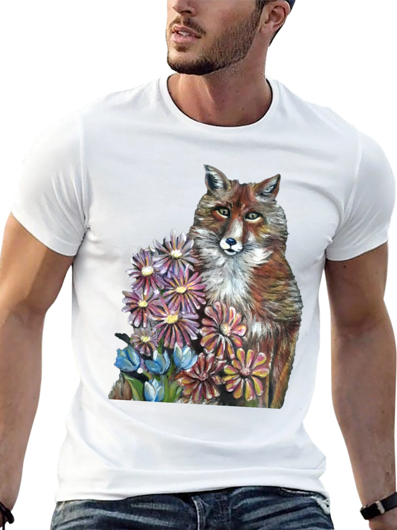 Fox & Flowers Graphic T-Shirt