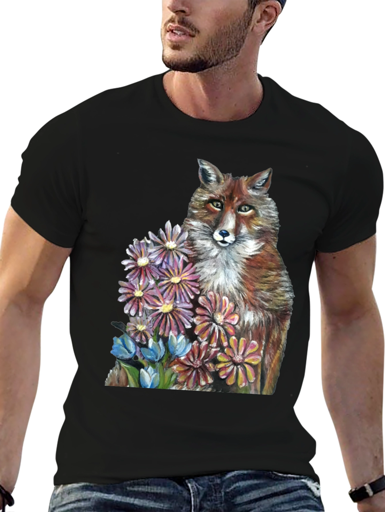 Fox & Flowers Graphic T-Shirt