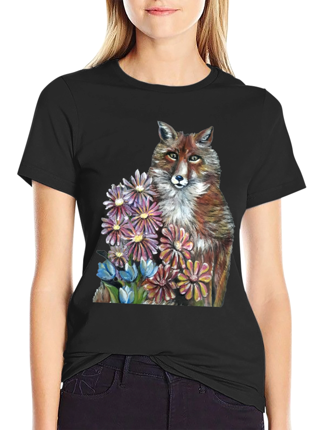 Fox & Flowers Graphic T-Shirt