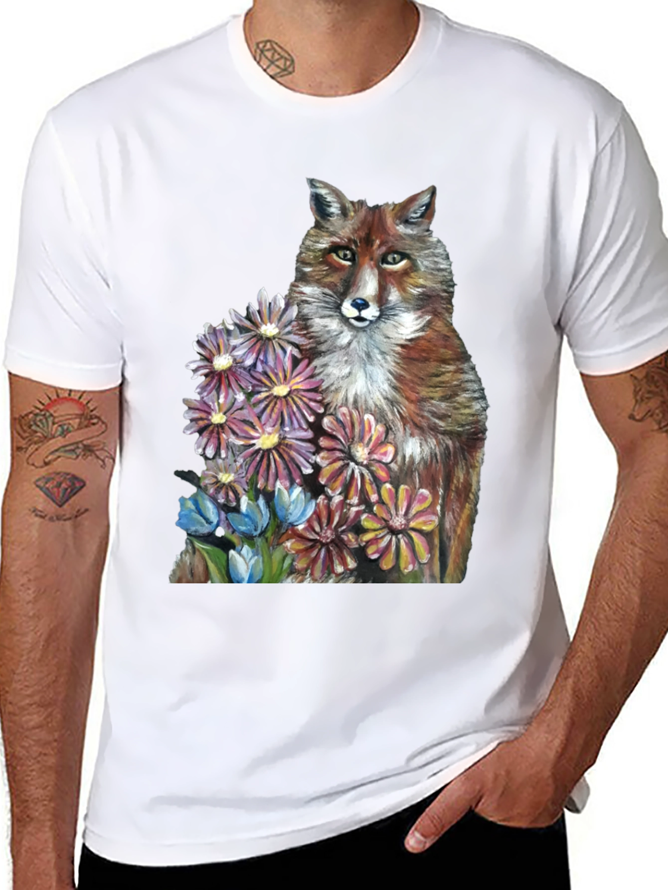 Fox & Flowers Graphic T-Shirt