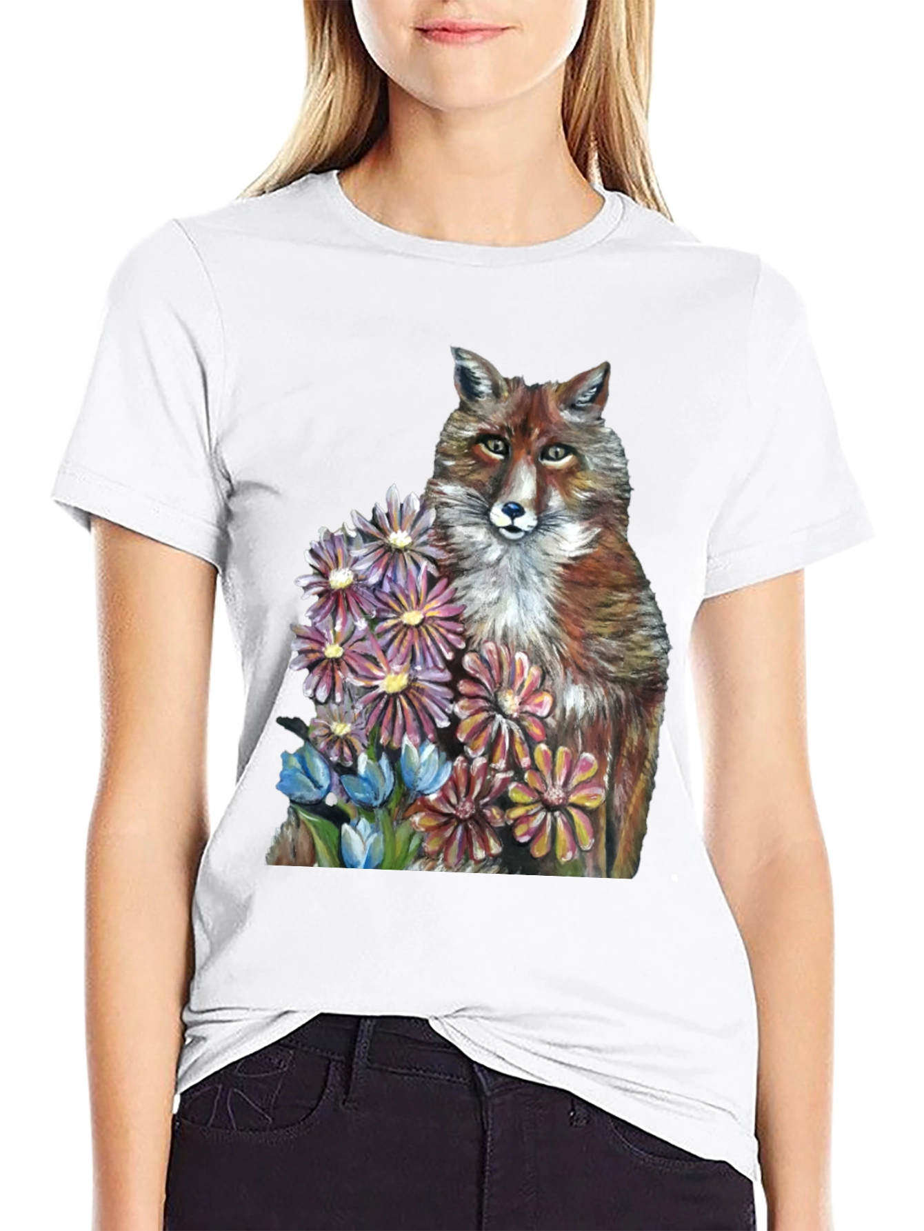 Fox & Flowers Graphic T-Shirt