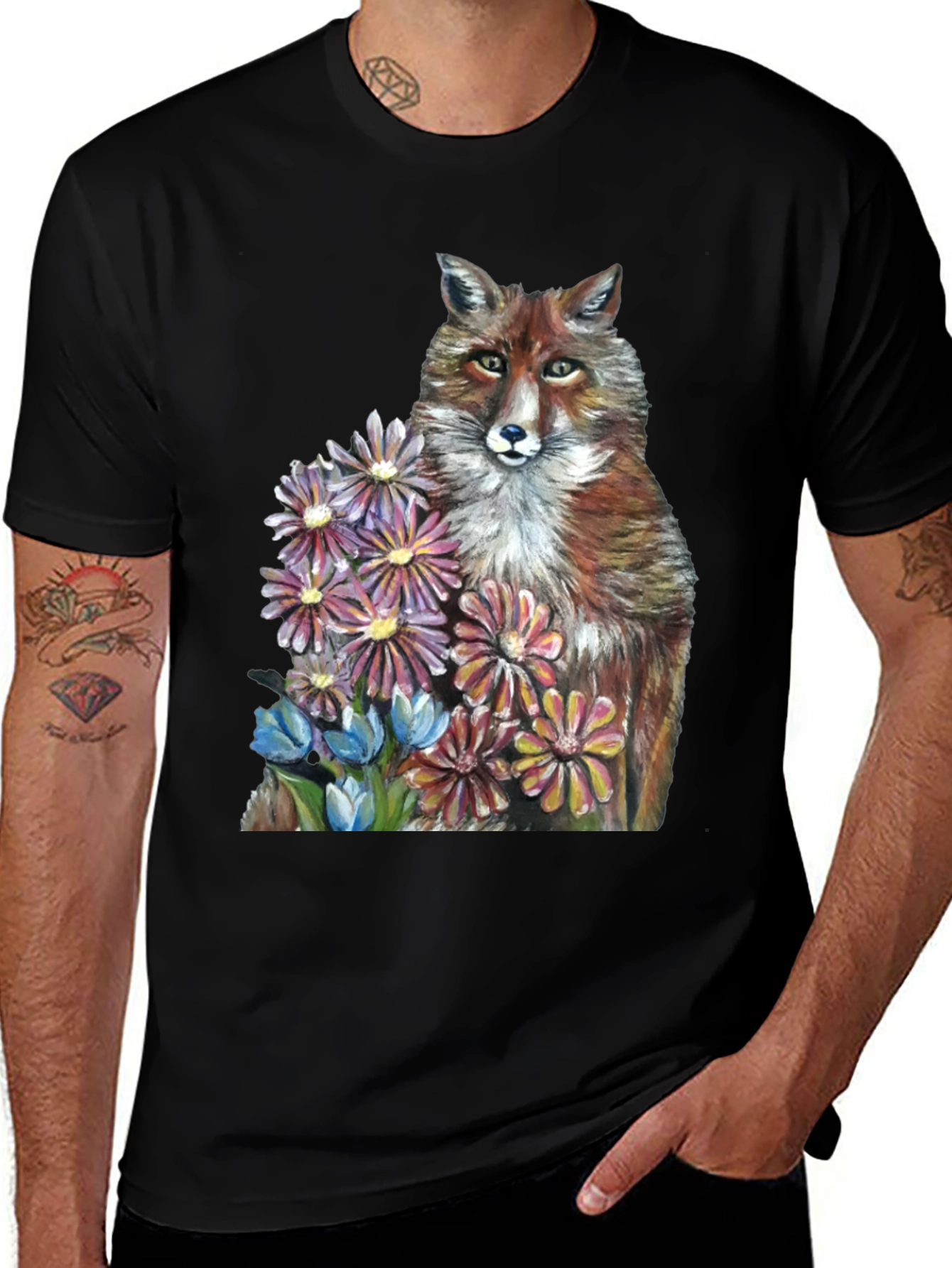 Fox & Flowers Graphic T-Shirt