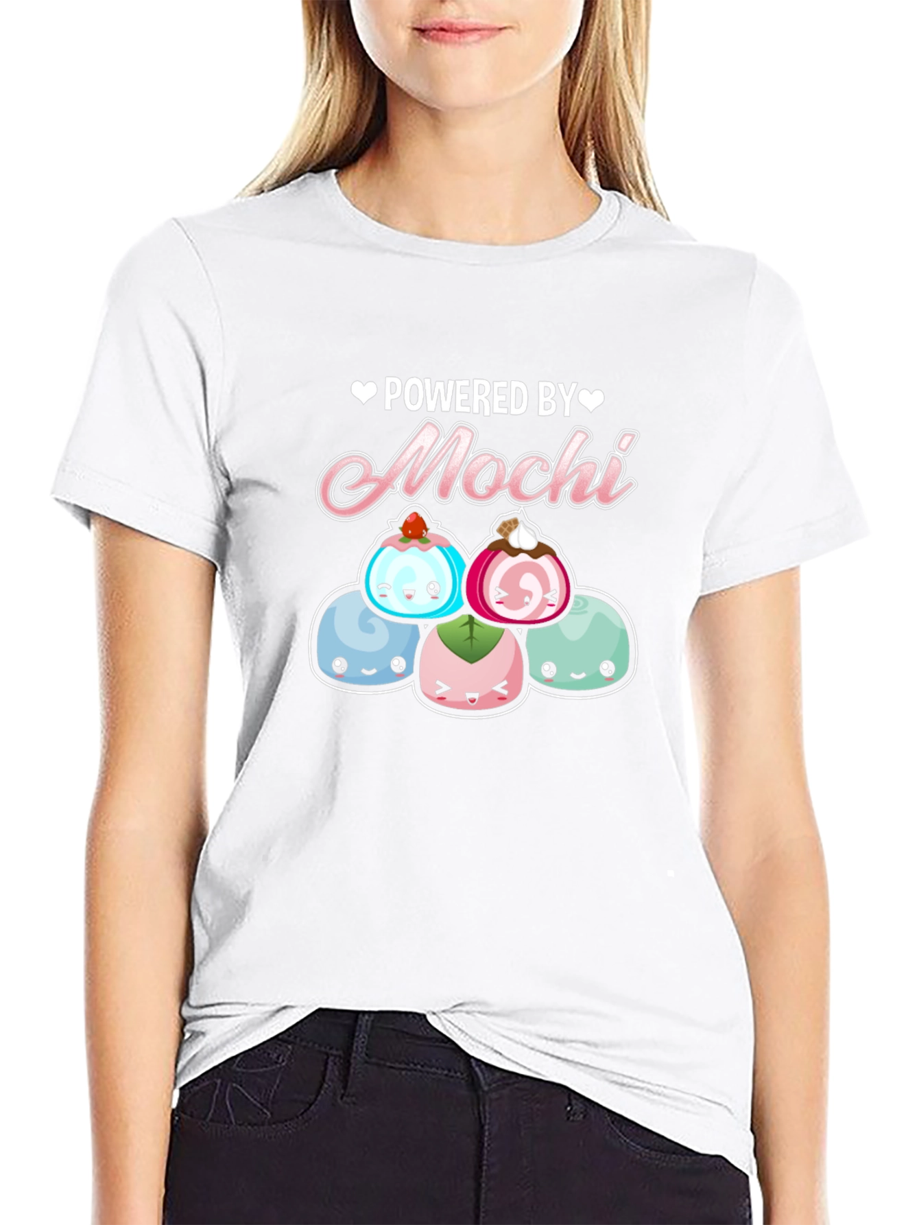 Powered by Mochi Cute Anime T-Shirt